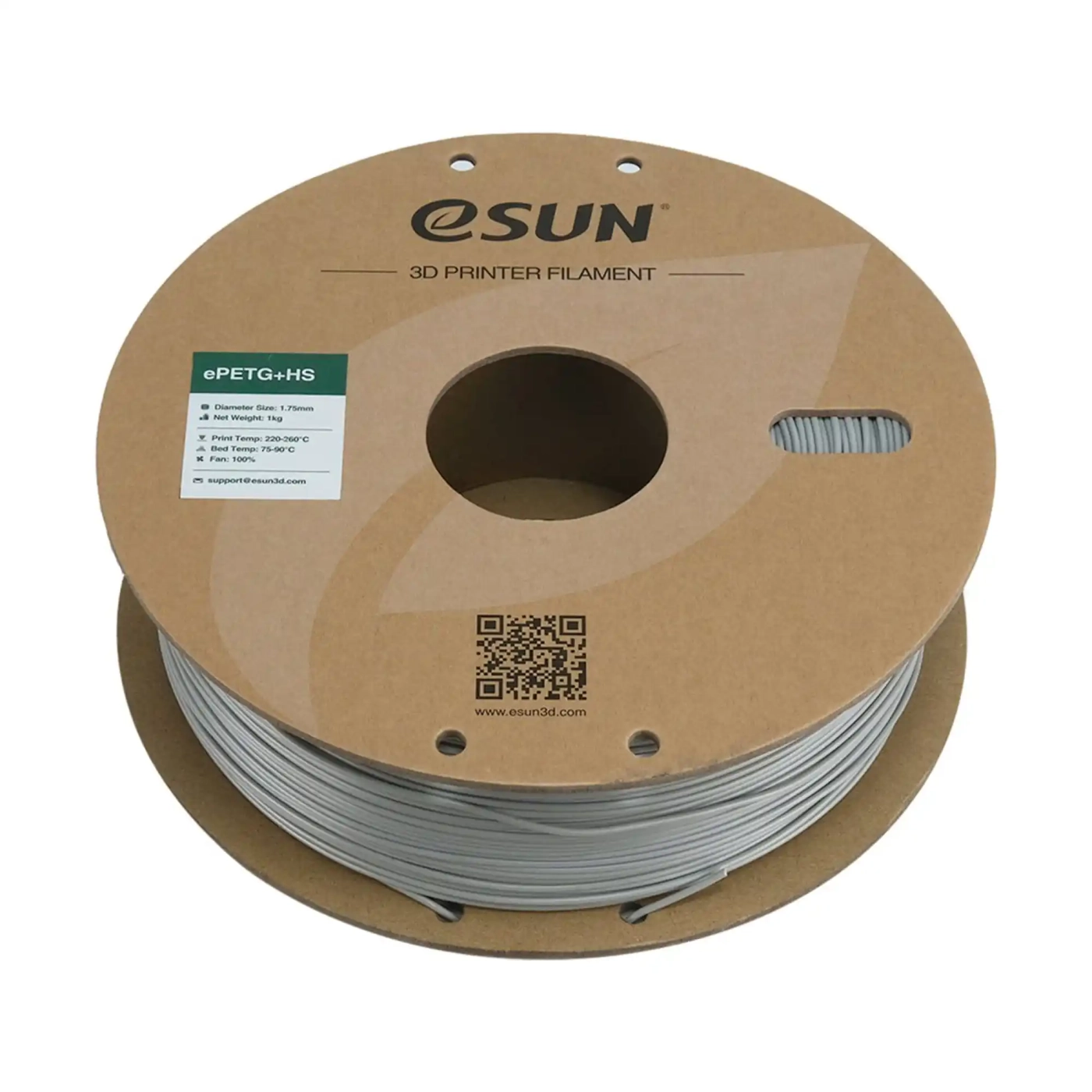 Купити ePETG+HS Filament (пластик) для 3D принтера Esun 1кг, 1.75мм, сріблястий (ePETG+HS-175SS1) - фото 3