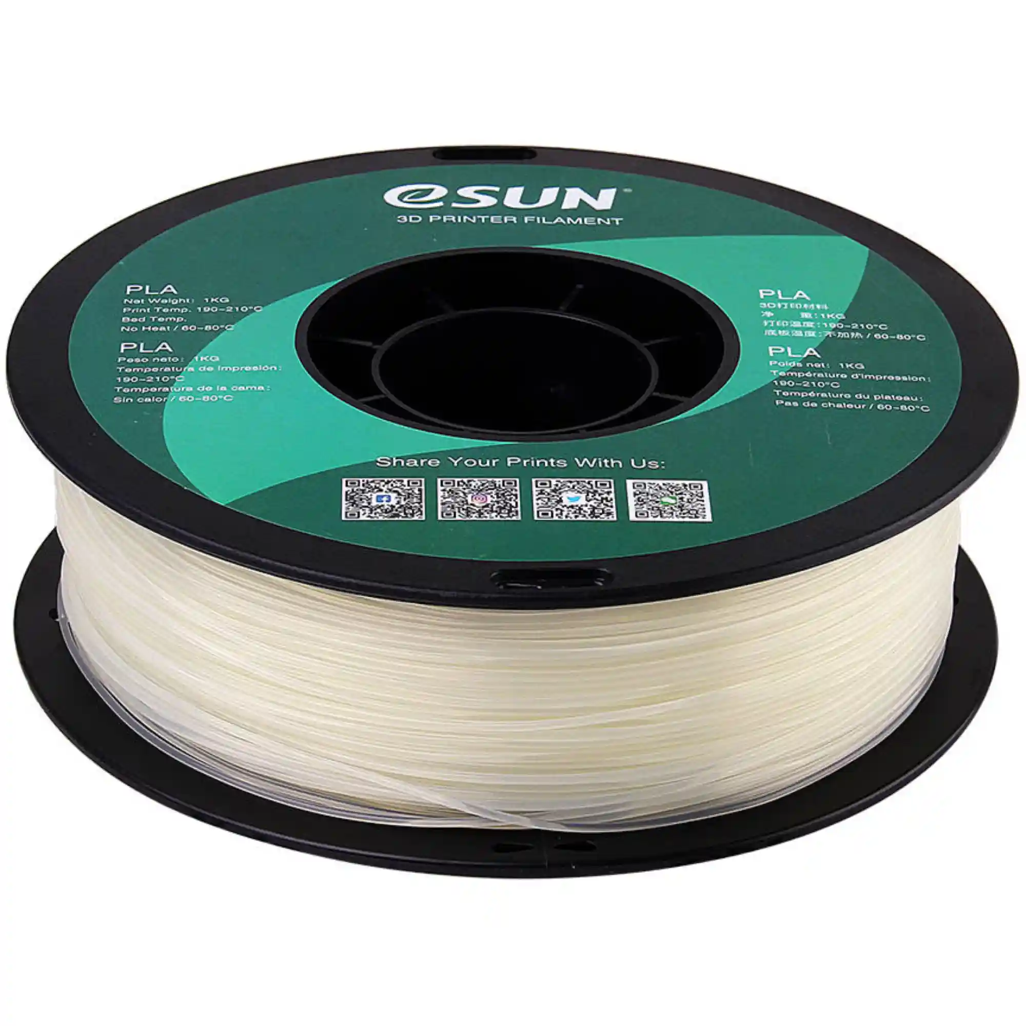 Купити PLA Filament (пластик) для 3D принтера Esun 1кг, 1.75мм, натуральний (PLA-175N1) - фото 3