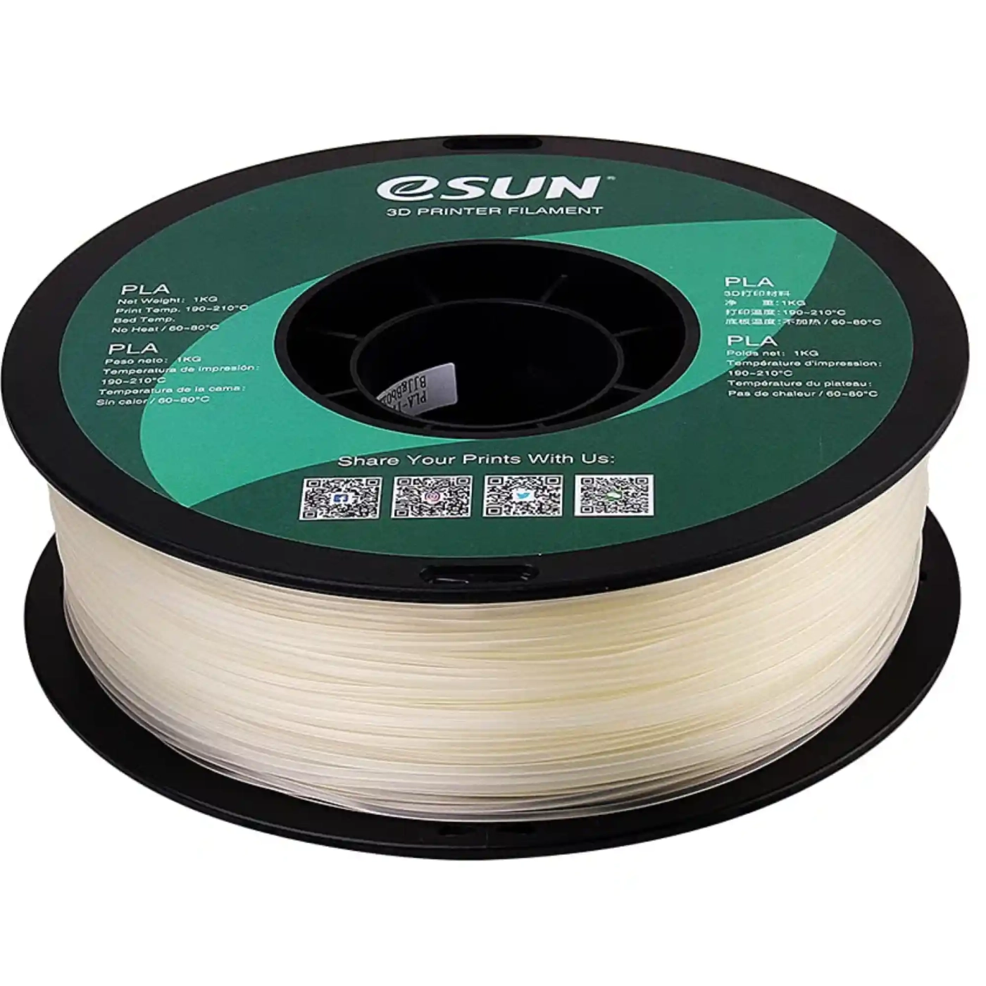 Купити PLA Filament (пластик) для 3D принтера Esun 1кг, 1.75мм, прозорий (PLA-175CL1) - фото 3