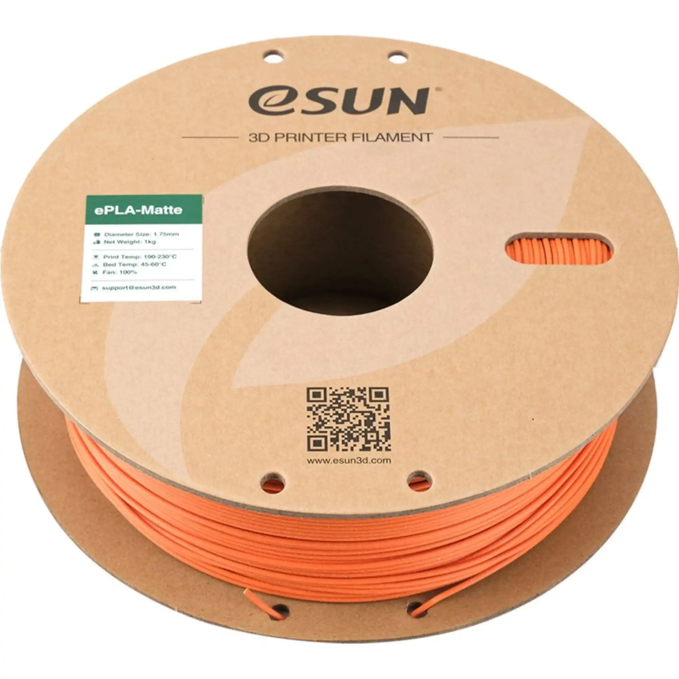 Купити ePLA-Matte Filament (пластик) для 3D принтера Esun 1кг, 1.75мм, помаранчевий (EPLA-MATTE-P175T1) - фото 3