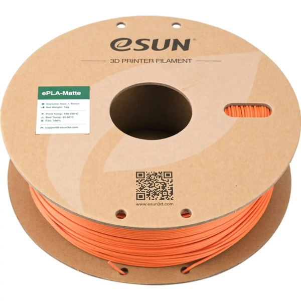 Купити ePLA-Matte Filament (пластик) для 3D принтера Esun 1кг, 1.75мм, помаранчевий (EPLA-MATTE-P175T1) - фото 3