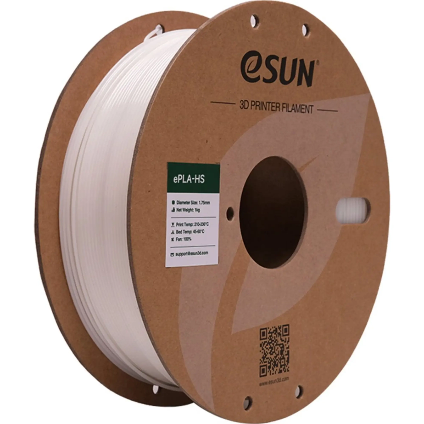 Купить ePLA Plus HS Filament (пластик) для 3D принтера Esun 1кг, 1.75мм, белый (EPLA+HS-P175W1) - фото 1