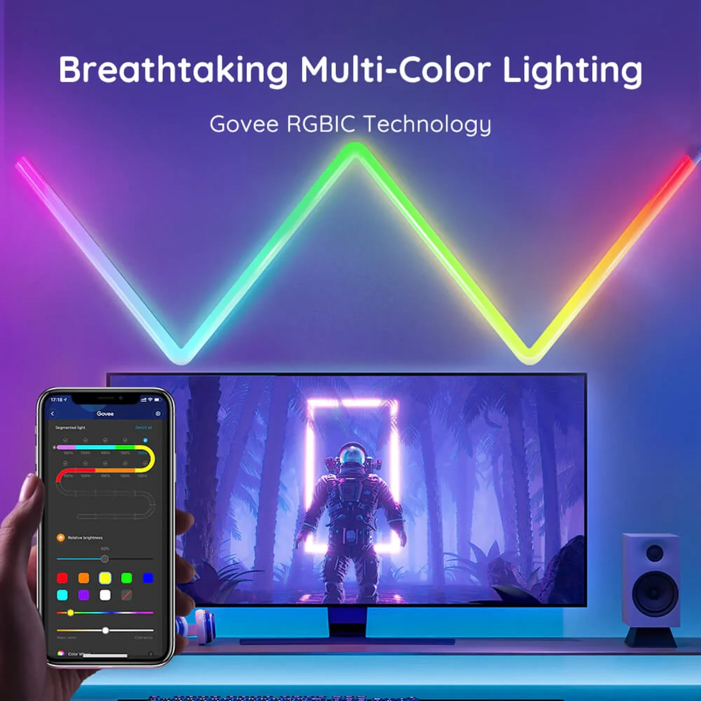 Купить Набор настенных светильников Govee H6062 Glide Wall Light (8+4) RGB (B6062302) - фото 3