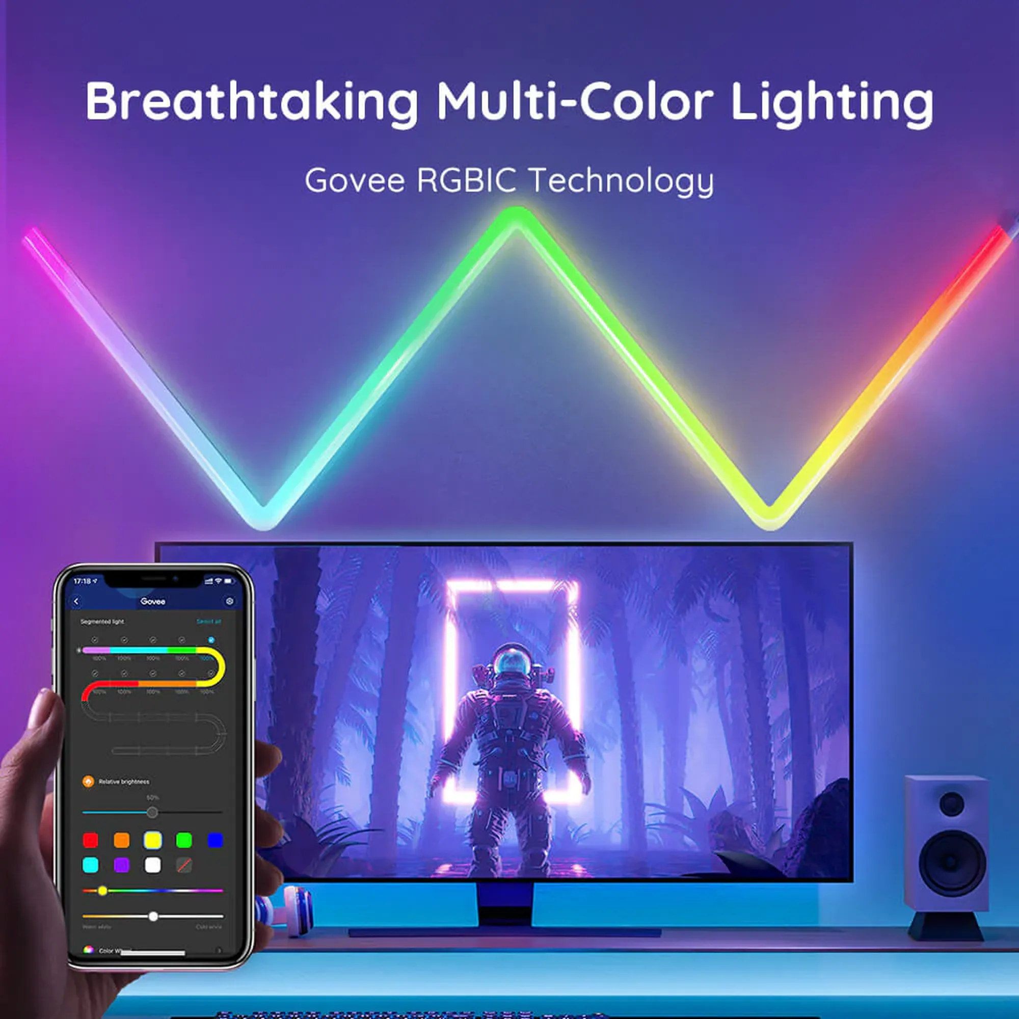 Купить Набор настенных светильников Govee H6062 Glide Wall Light (8+4) RGB (B6062302) - фото 3