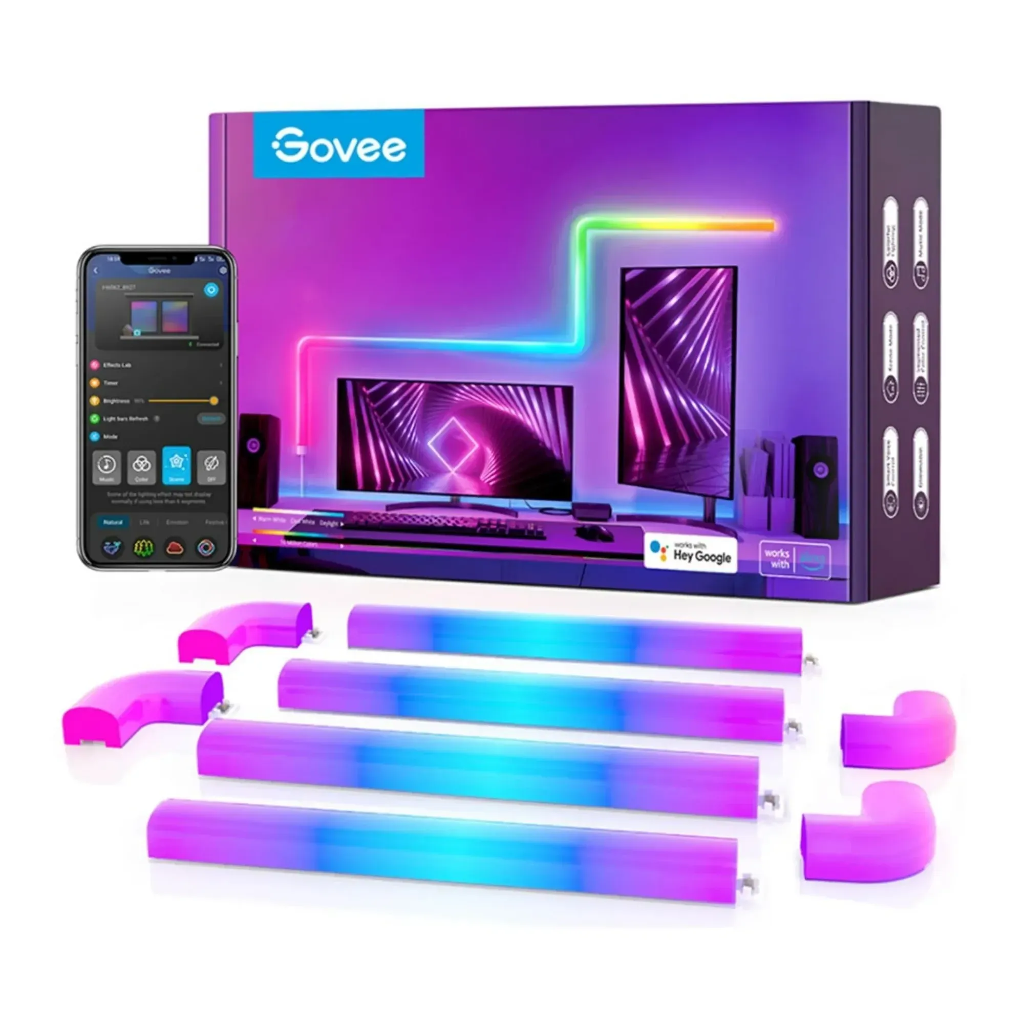 Купить Набор настенных светильников Govee H6062 Glide Wall Light (8+4) RGB (B6062302) - фото 1