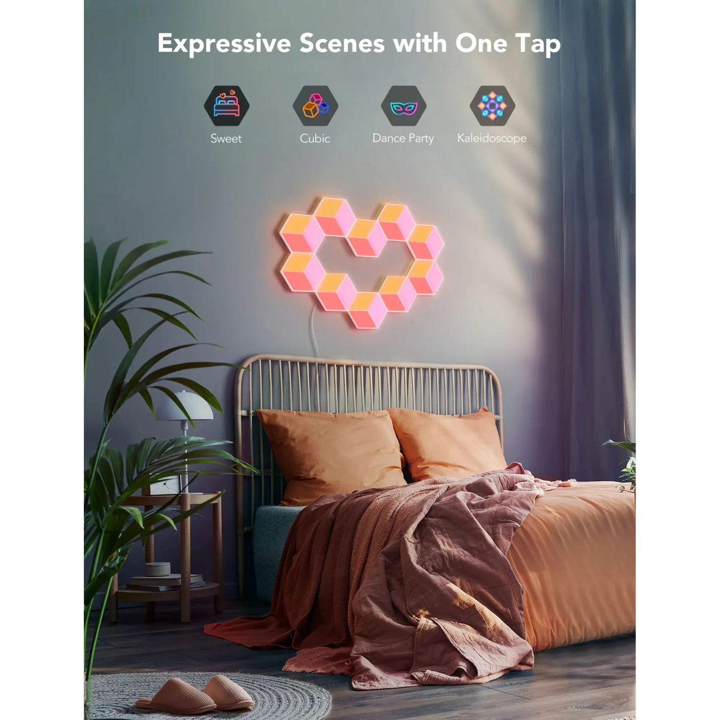 Купити Набір настінних світильників Govee H6066 Glide Hexa Pro LED Light Panels 10pcs RGB White (H6066302) - фото 8
