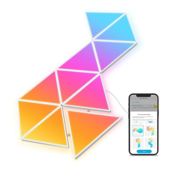 Купить Набор настенных светильников Govee H6067 Tri-angle Light Panels 10pcs RGB White (B6067301) - фото 2