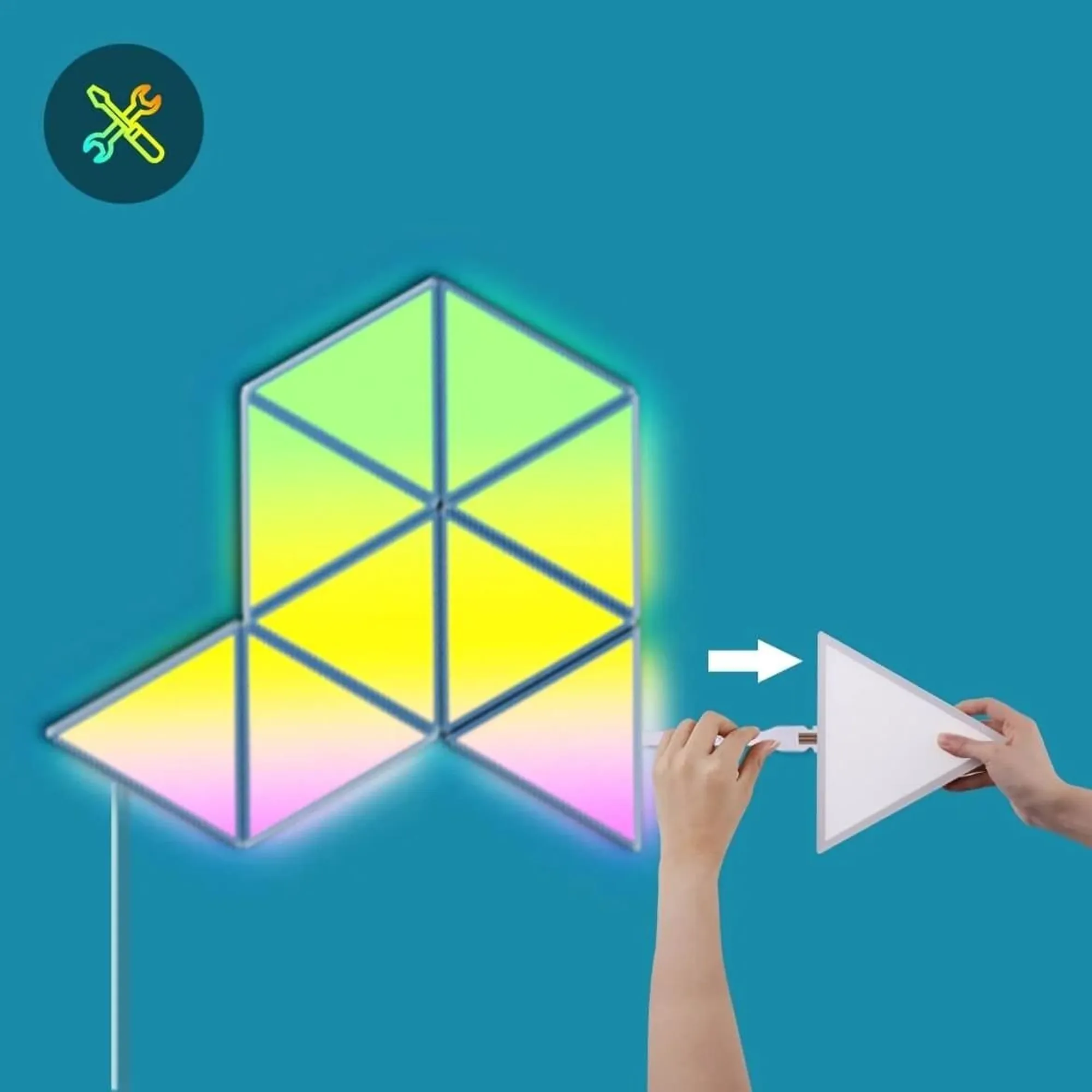 Купить Набор настенных светильников Govee H6067 Tri-angle Light Panels 10pcs RGB White (B6067301) - фото 5
