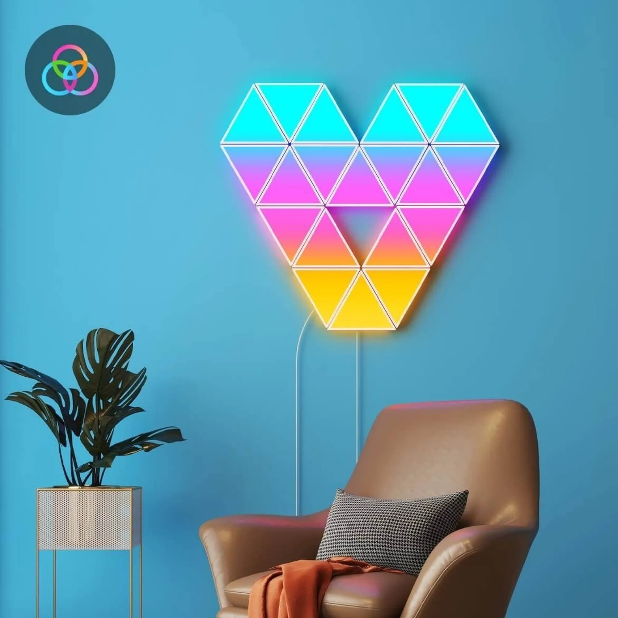 Купить Набор настенных светильников Govee H6067 Tri-angle Light Panels 10pcs RGB White (B6067301) - фото 7