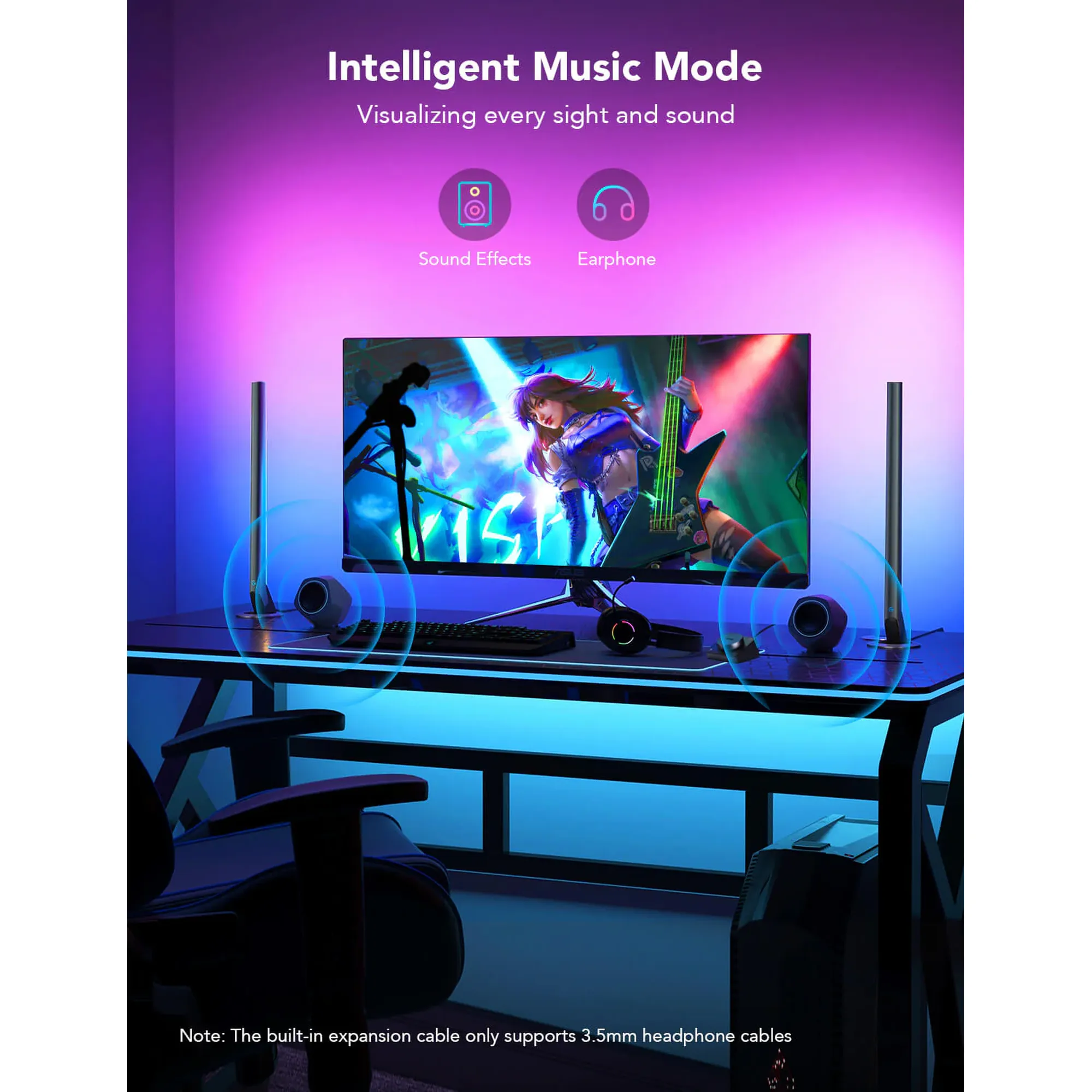 Купить Набор адаптивной подсветки Govee H6047 RGBIC Gaming Light Bars RGB Gray (H6047381) - фото 6