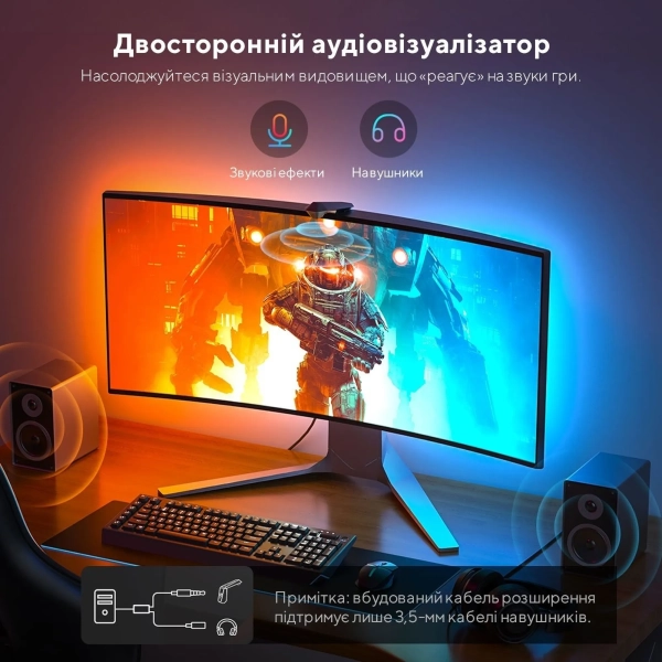 Купити Набір адаптивного підсвічування Govee H604B DreamView G1 Gaming Light 24-29" RGB Gray (B604B311) - фото 11