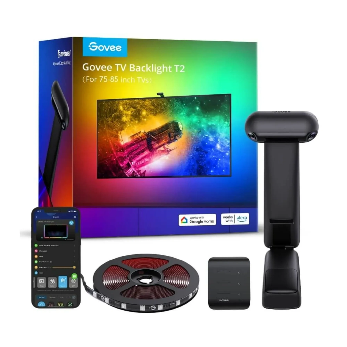 Купить Набор адаптивной подсветки Govee H605C Envisual TV Backlight T2 for 75-85" RGB Black (H605C312) - фото 2