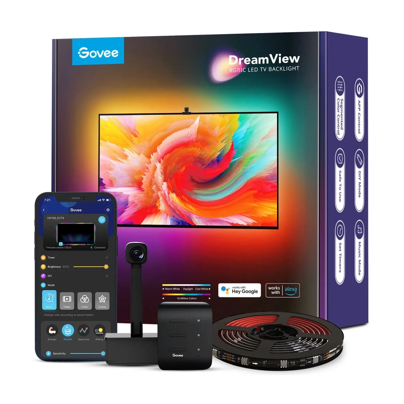 Купити Набір адаптивного підсвічування Govee H6199 DreamView T1 TV Backlight RGB (H61993D3) - фото 2