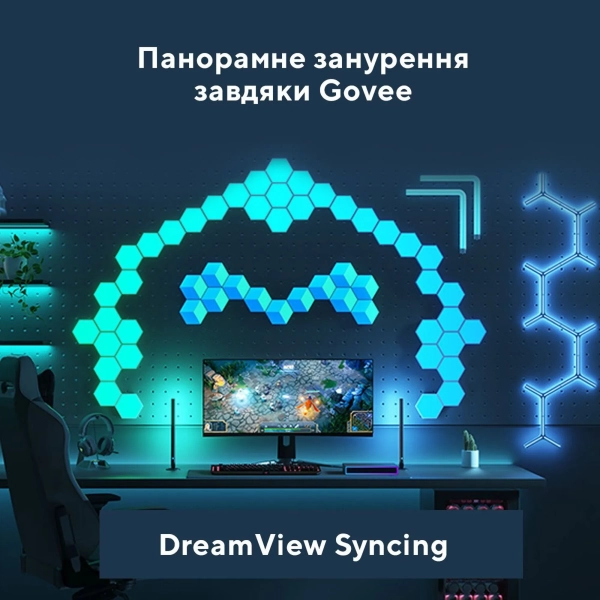 Купити Набір адаптивного підсвічування Govee H6601 HDMI AI Gaming Kit RGB Black (H6601311) - фото 7