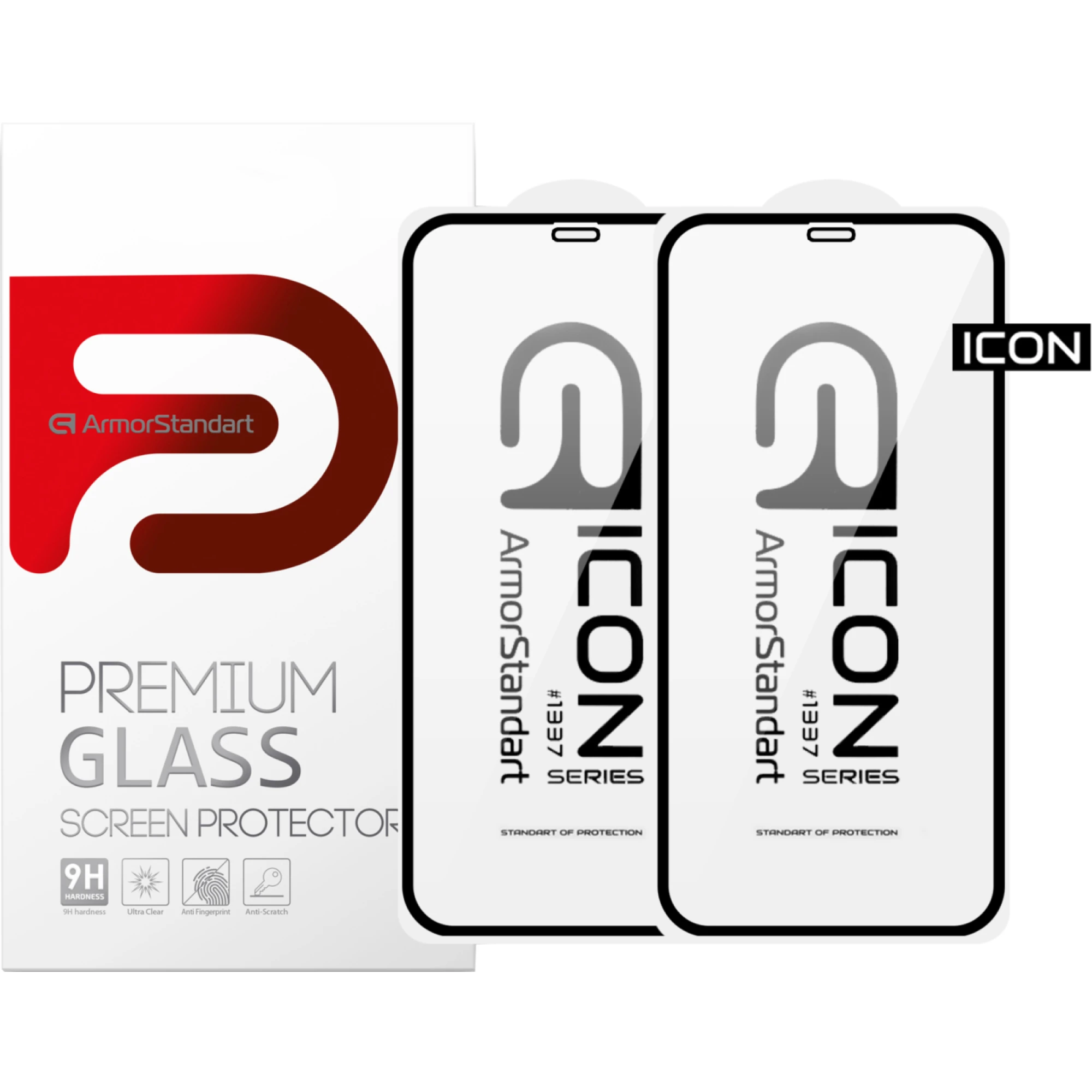 Купити Набір захисних стекол ArmorStandart Icon 3D для iPhone 12 / 12 Pro Black 2шт (ARM59888) - фото 1