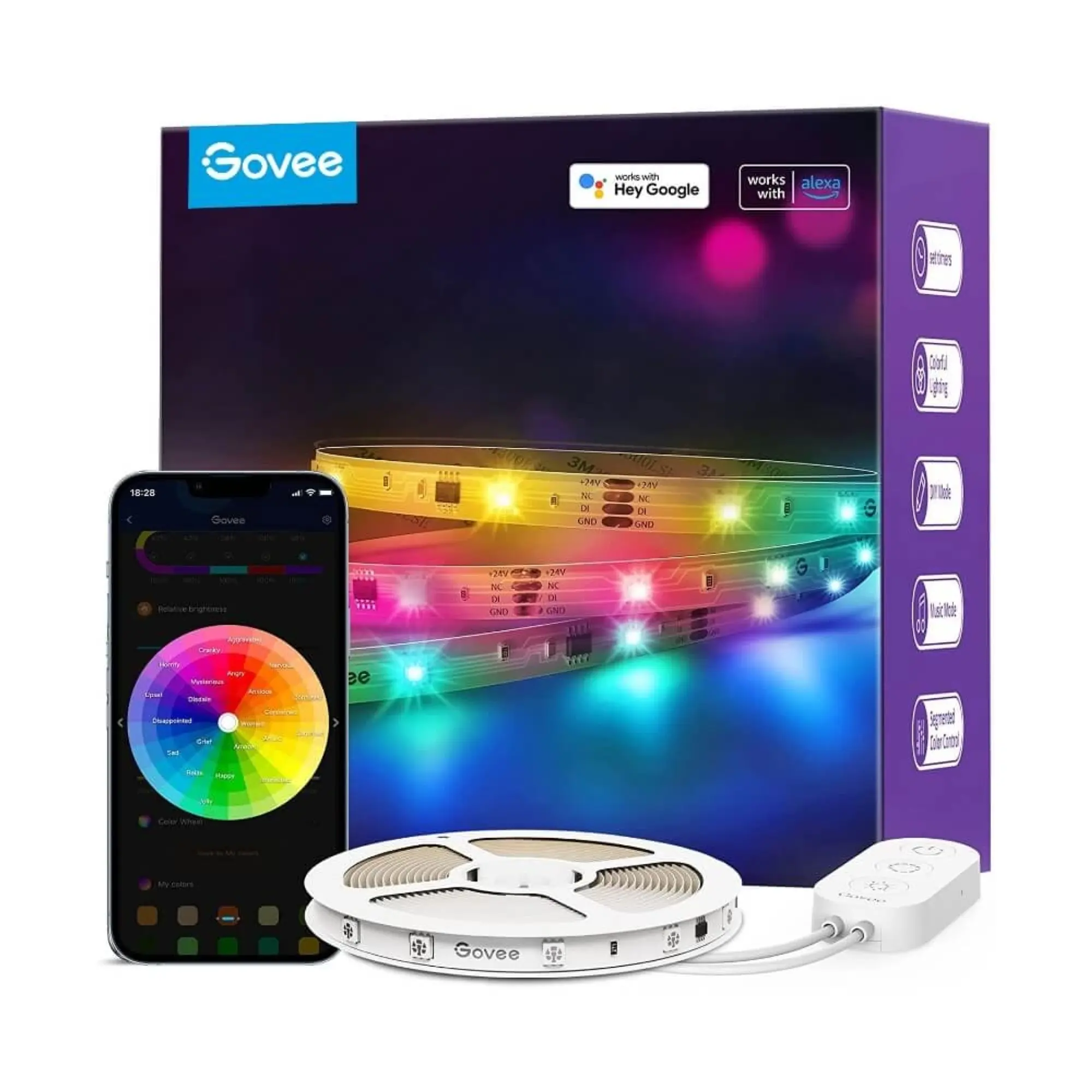Купить Умная LED лента Govee H618С RGBIC Strip Light Wi-Fi Bluetooth 10м (H618C3D1) - фото 3