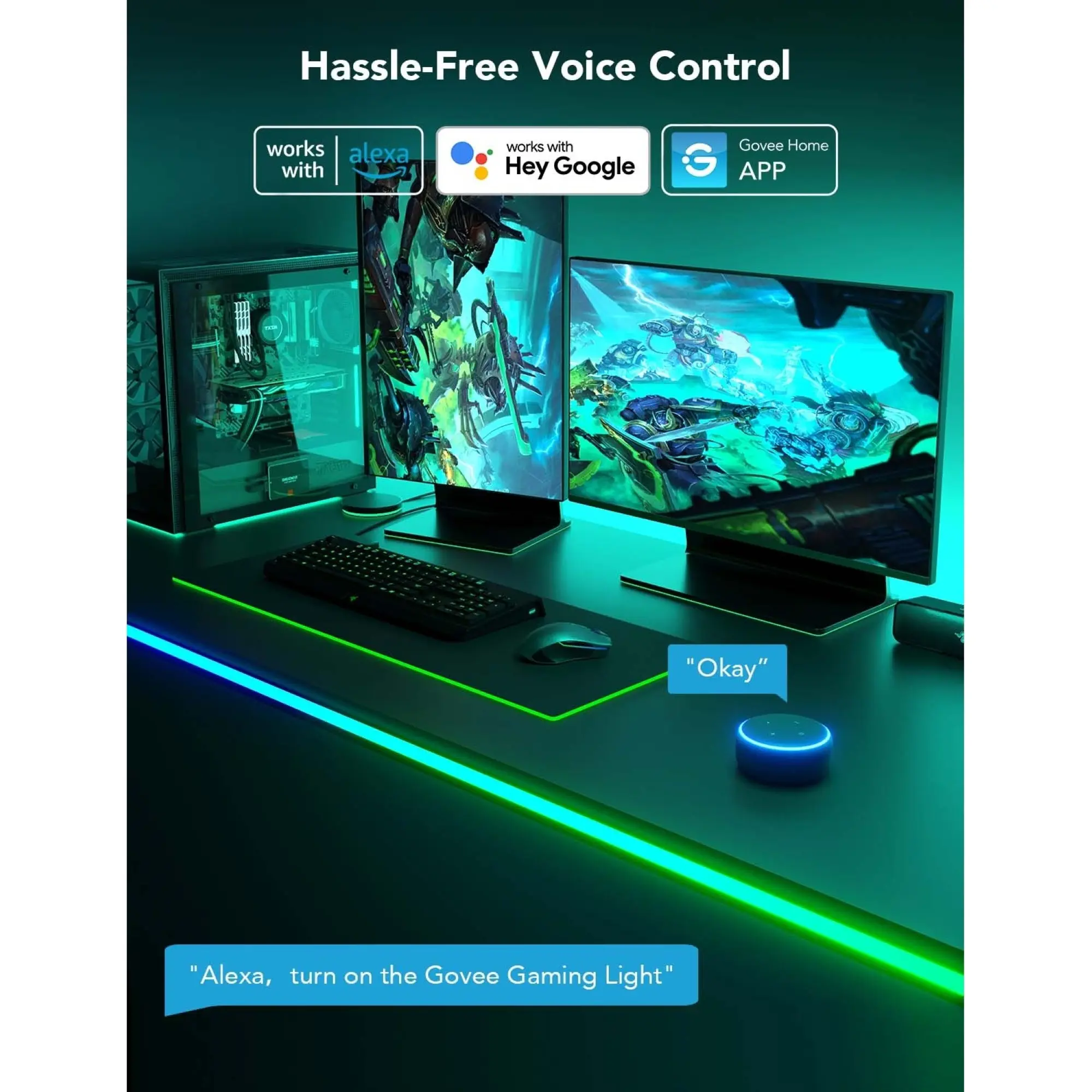 Купити Розумна LED стрічка Govee H61C3 RGBIC Neon Rope Light for desks Wi-Fi Bluetooth 3м (H61C33D1) - фото 13