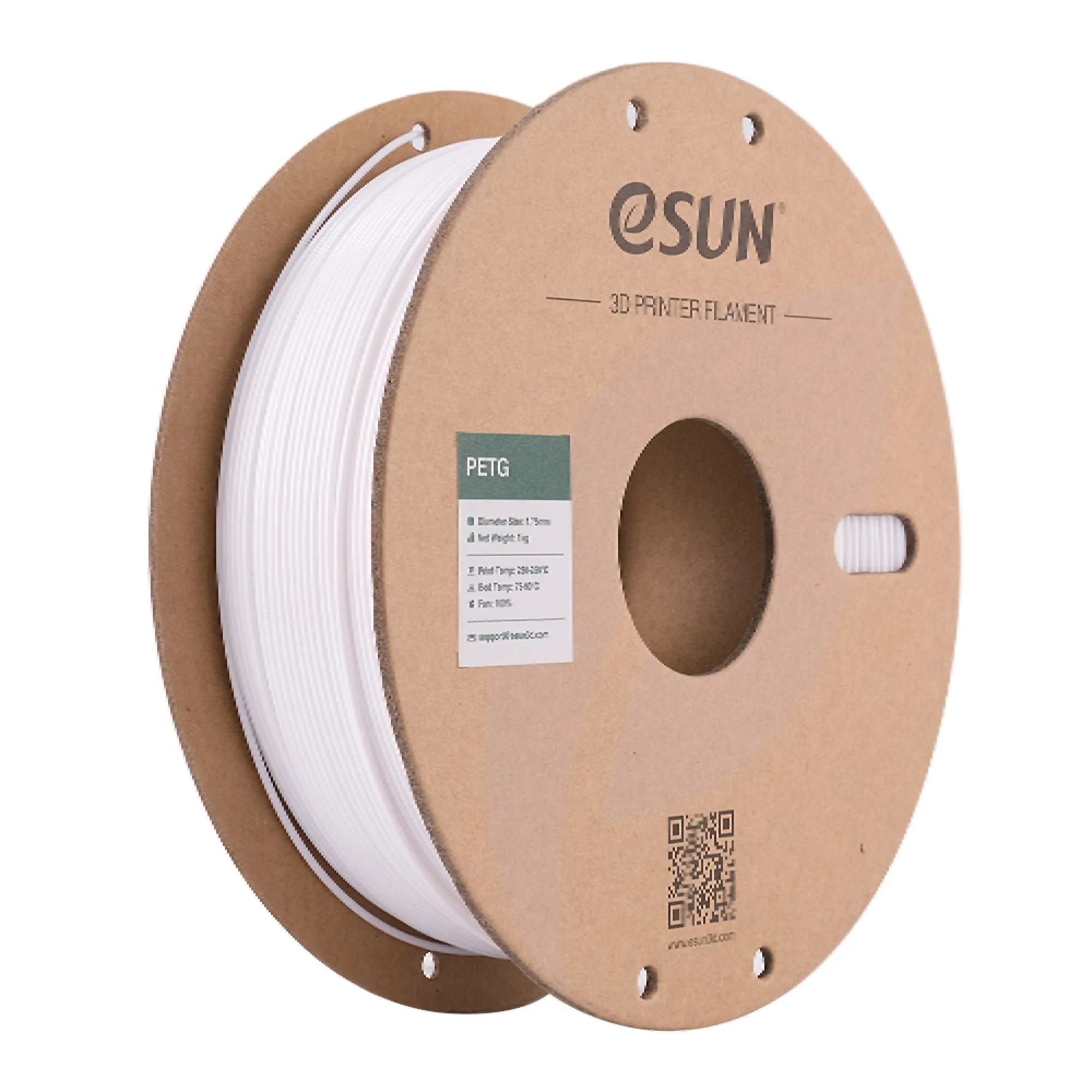 Купити PETG Filament (пластик) для 3D принтера Esun 1кг, 1.75мм, білий (PETG175SW1) - фото 1