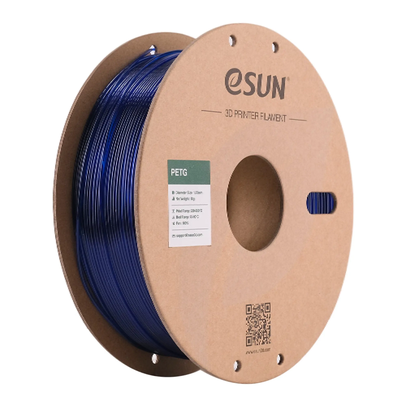 Купити PETG Filament (пластик) для 3D принтера Esun 1кг, 1.75мм, прозорий синій (PETG175U1) - фото 1