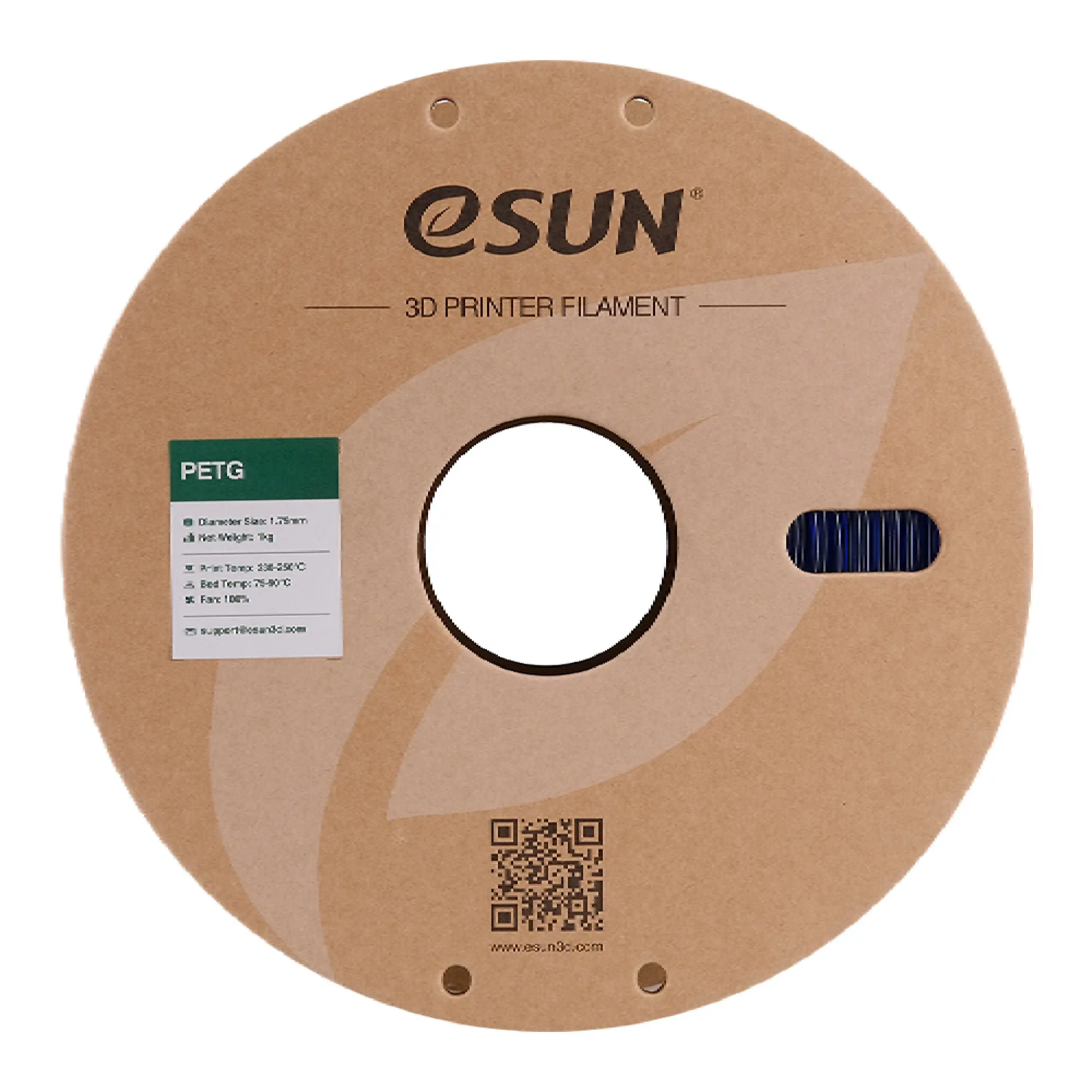 Купити PETG Filament (пластик) для 3D принтера Esun 1кг, 1.75мм, прозорий синій (PETG175U1) - фото 2
