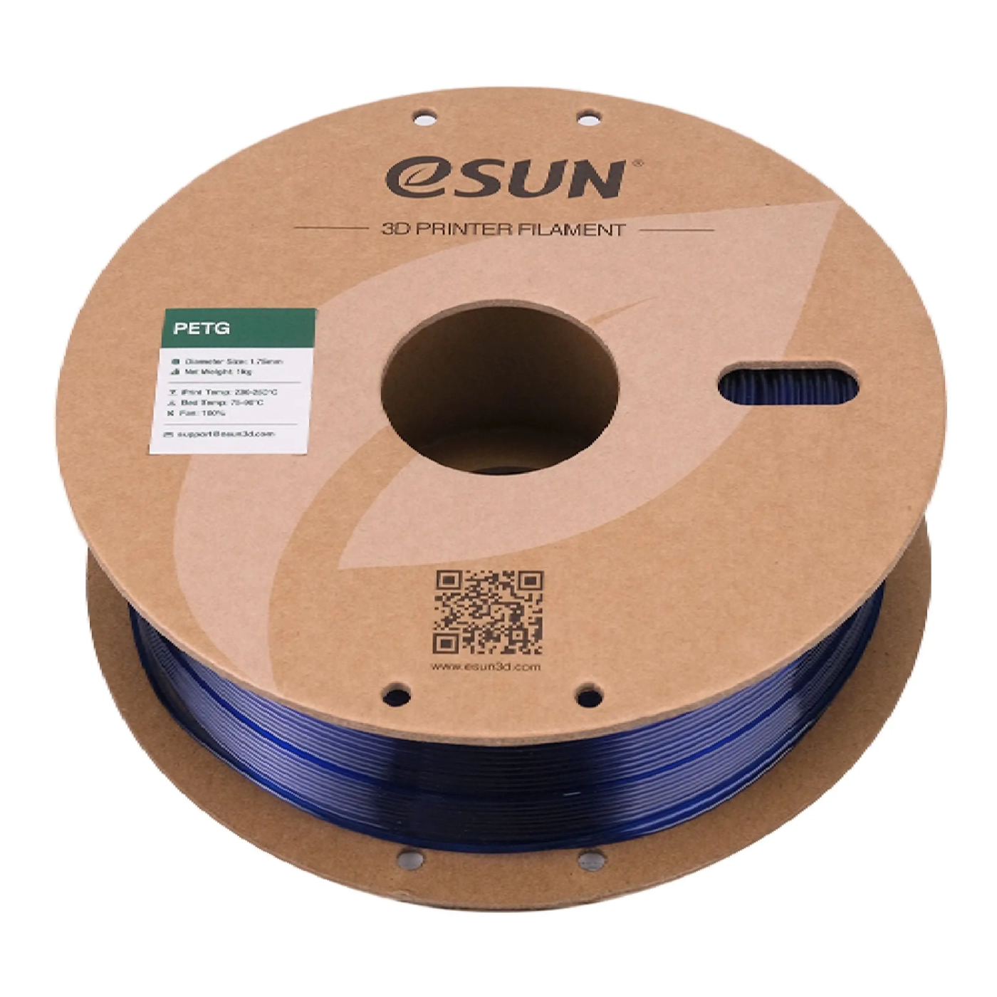 Купити PETG Filament (пластик) для 3D принтера Esun 1кг, 1.75мм, прозорий синій (PETG175U1) - фото 3