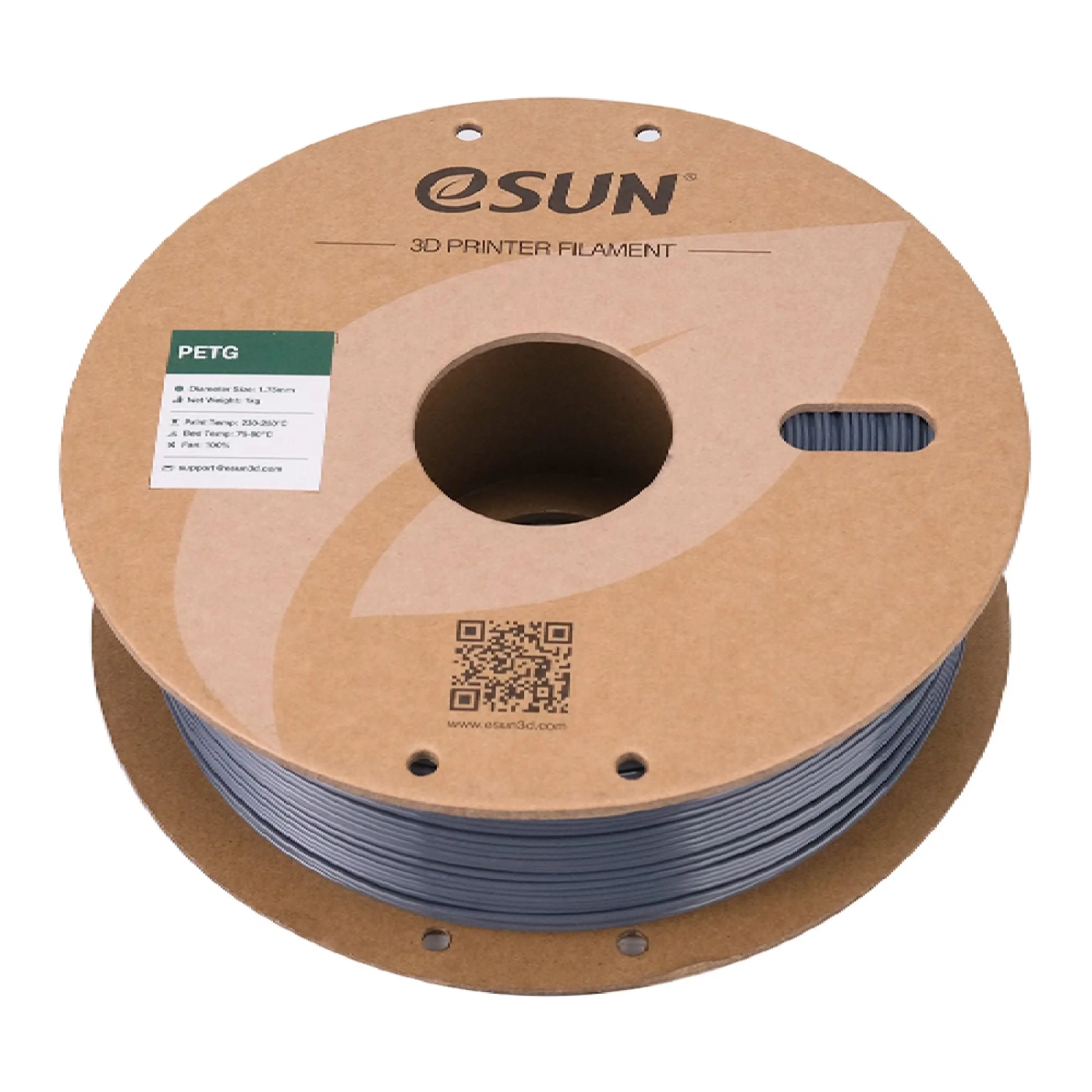 Купить PETG Filament (пластик) для 3D принтера Esun 1кг, 1.75мм, прозрачный серый (PETG175H1) - фото 3