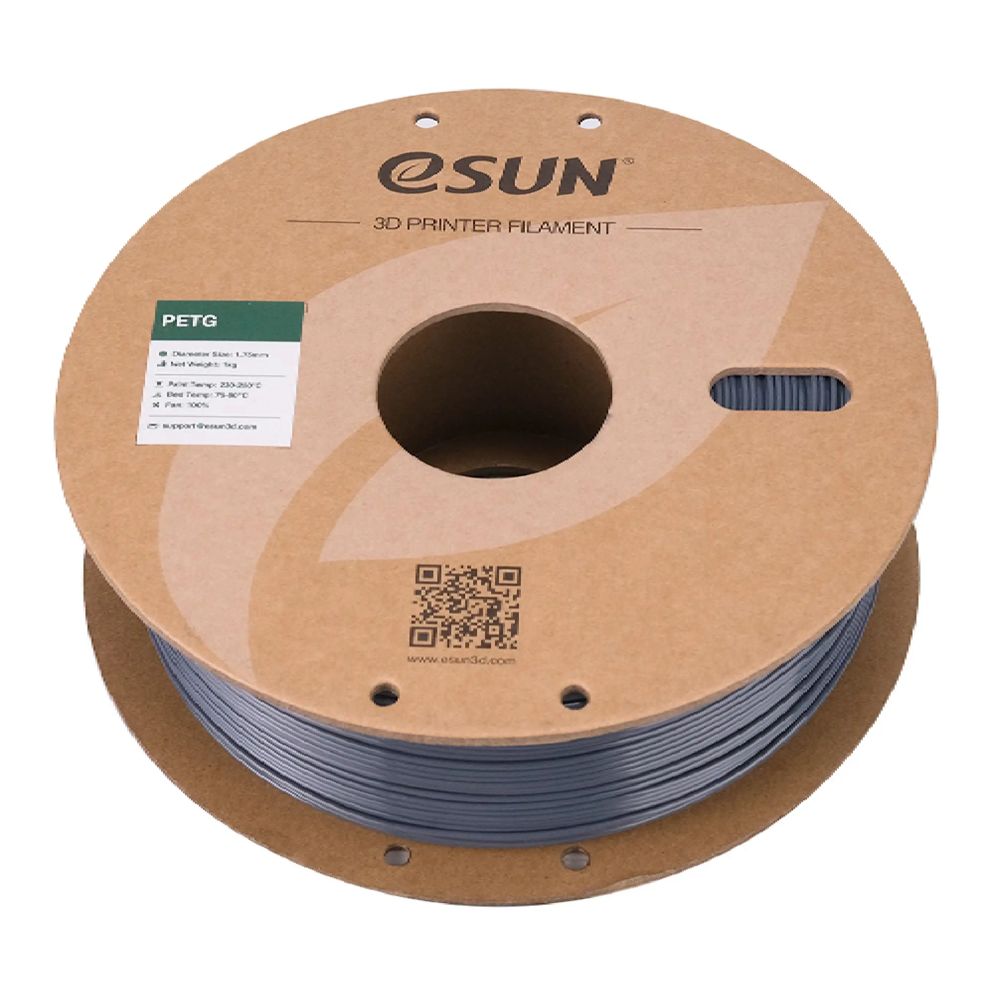 Купить PETG Filament (пластик) для 3D принтера Esun 1кг, 1.75мм, прозрачный серый (PETG175H1) - фото 3