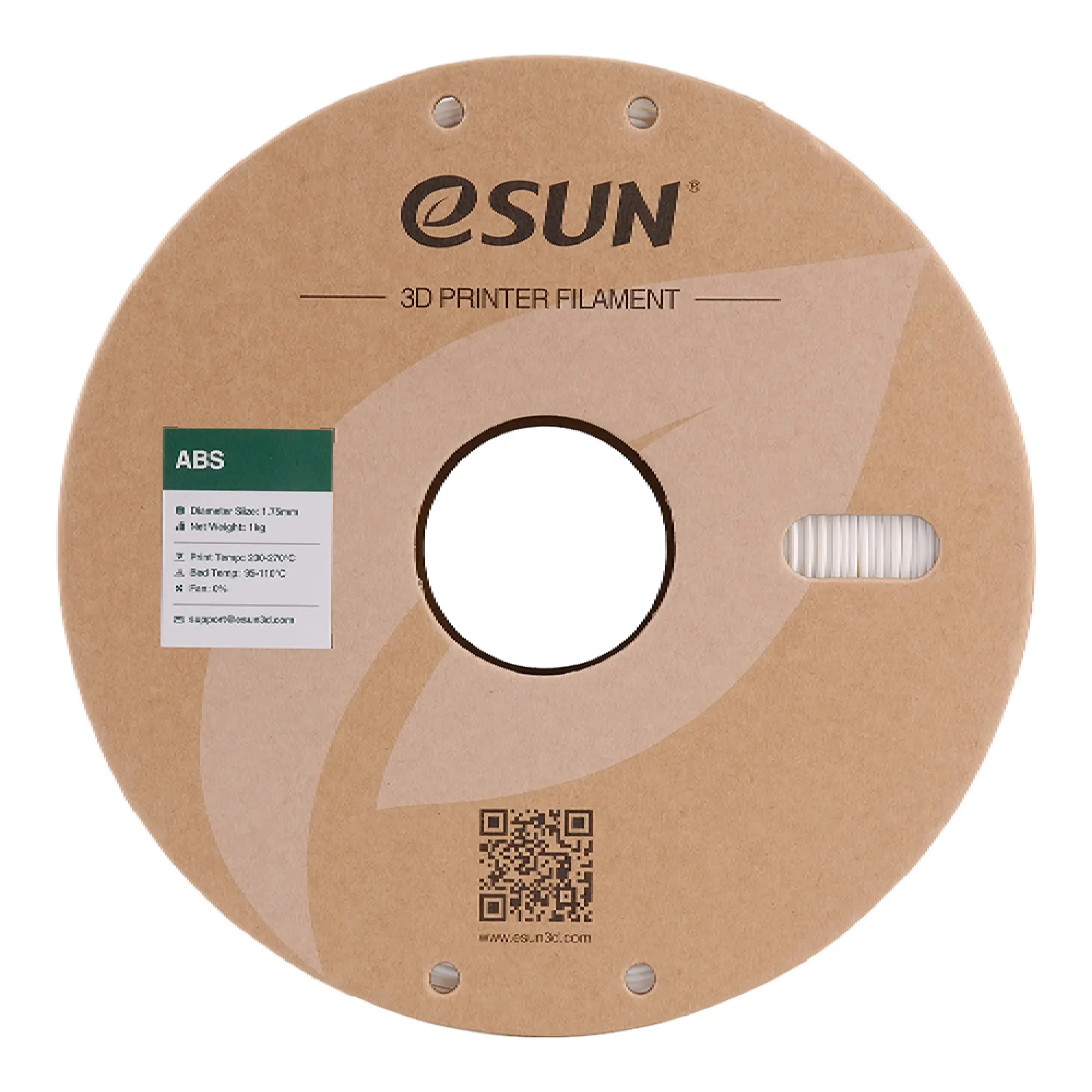 Купити ABS Filament (пластик) для 3D принтера Esun 1кг, 1.75мм, теплий білий (ABS-175WW1) - фото 2