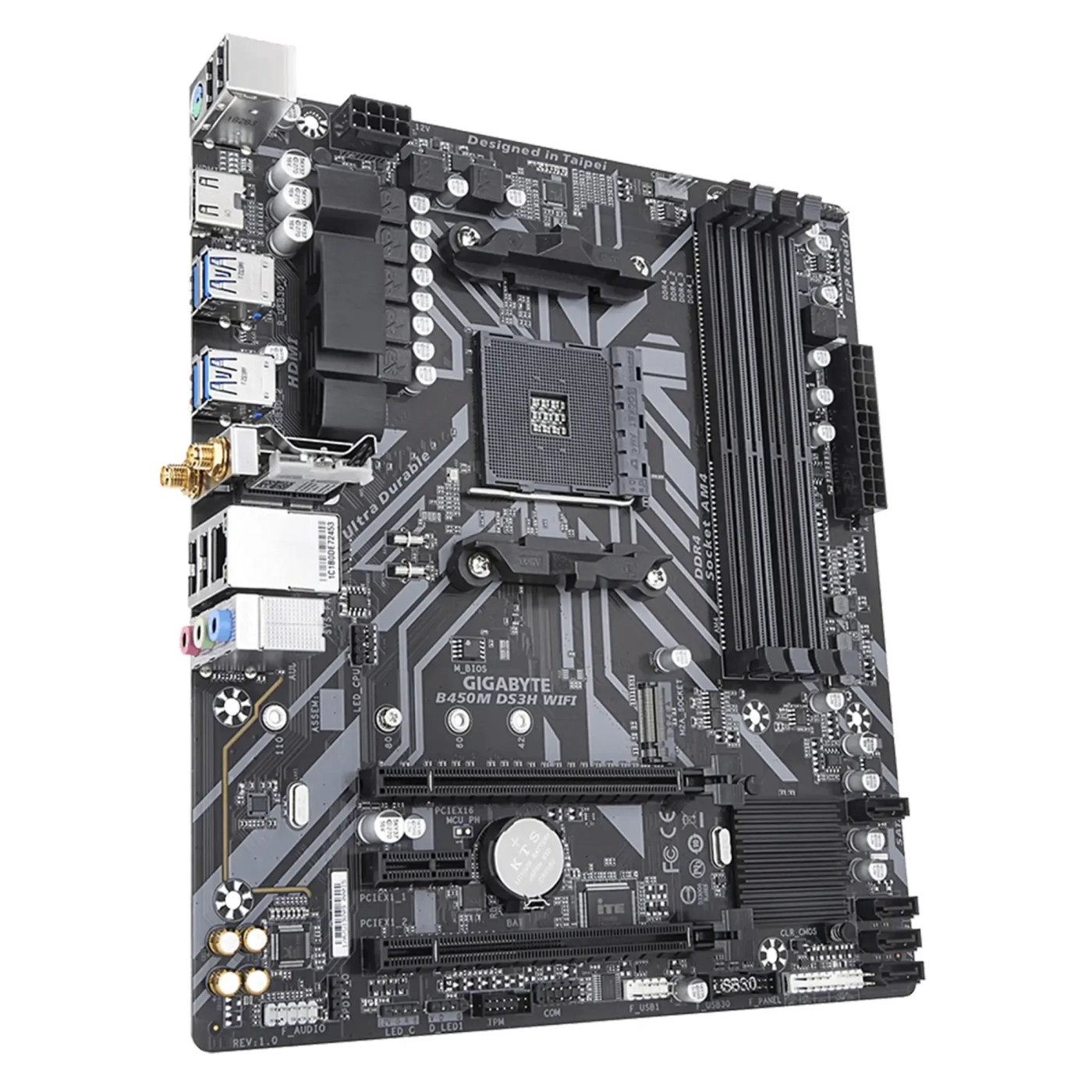 Купить Материнская плата GIGABYTE B450M DS3H WIFI - фото 1