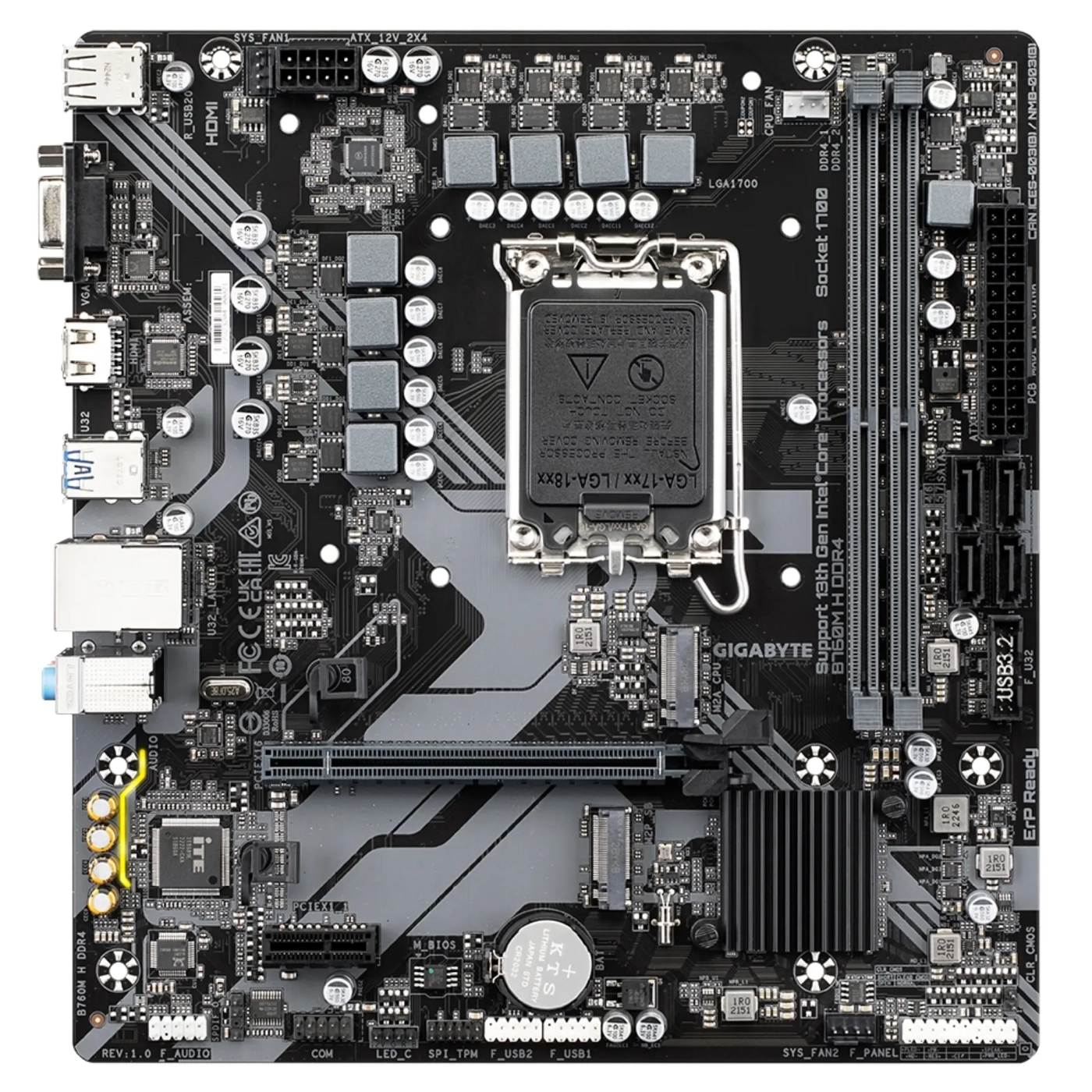 Купить Материнская плата GIGABYTE B760M H DDR4 - фото 2