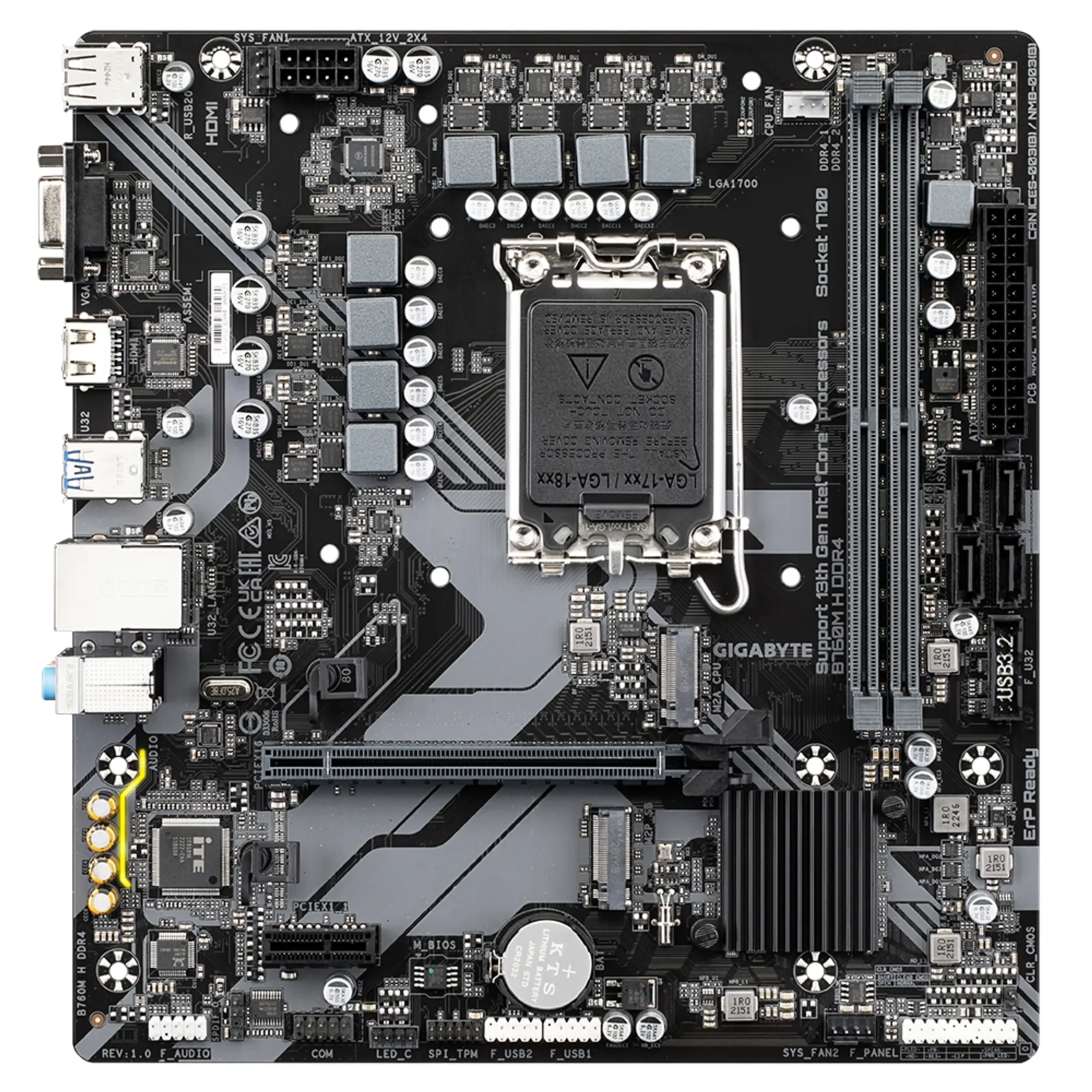 Купить Материнская плата GIGABYTE B760M H DDR4 - фото 2