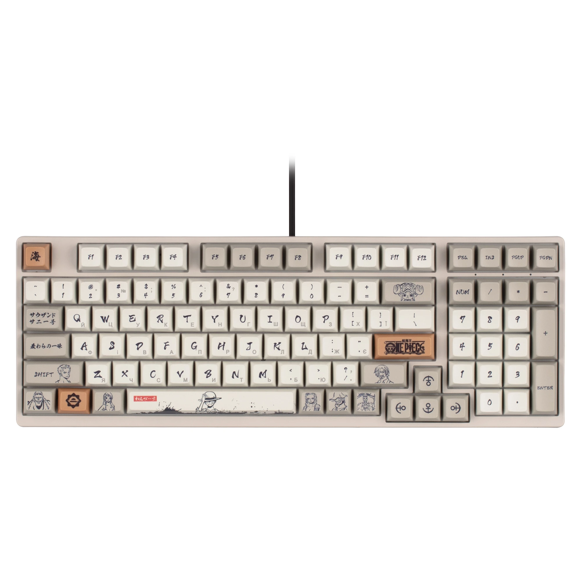 Купить Клавиатура Akko 3098S RGB One Piece Calligraphy (Hotswappable) CS Jelly Blue (6925758616775) - фото 1