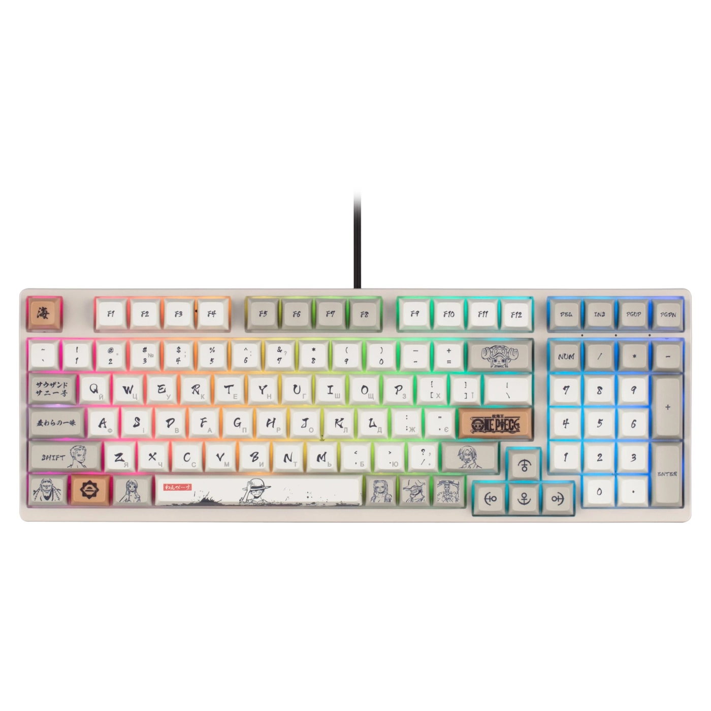 Купить Клавиатура Akko 3098S RGB One Piece Calligraphy (Hotswappable) CS Jelly Blue (6925758616775) - фото 2