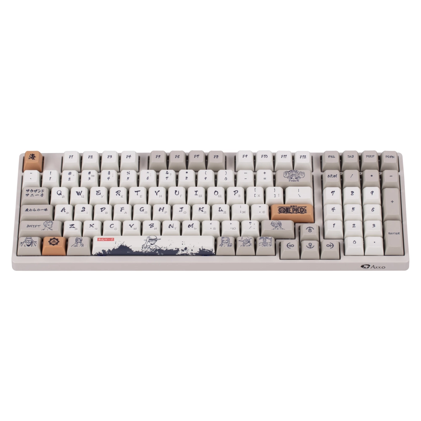 Купить Клавиатура Akko 3098S RGB One Piece Calligraphy (Hotswappable) CS Jelly Blue (6925758616775) - фото 3