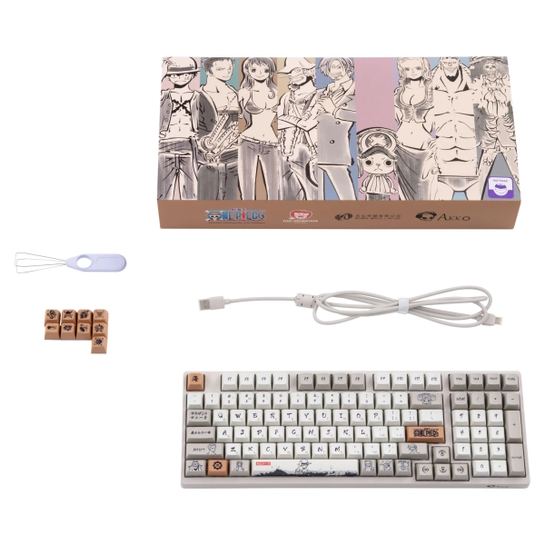 Купить Клавиатура Akko 3098S RGB One Piece Calligraphy (Hotswappable) CS Jelly Blue (6925758616775) - фото 10