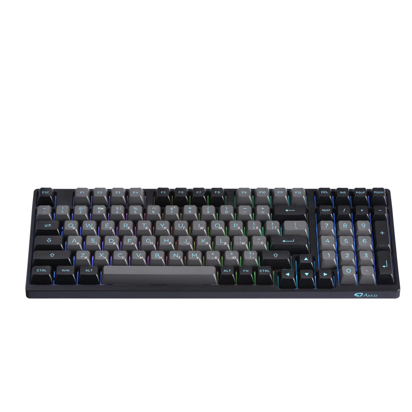 Купить Клавиатура Akko 3098B Black&Cyan CS Jelly White (6925758617635) - фото 3