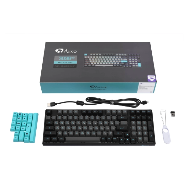 Купити Клавіатура Akko 3098N Black/Cyan TTC Flame Switch RGB (6925758618311) - фото 13