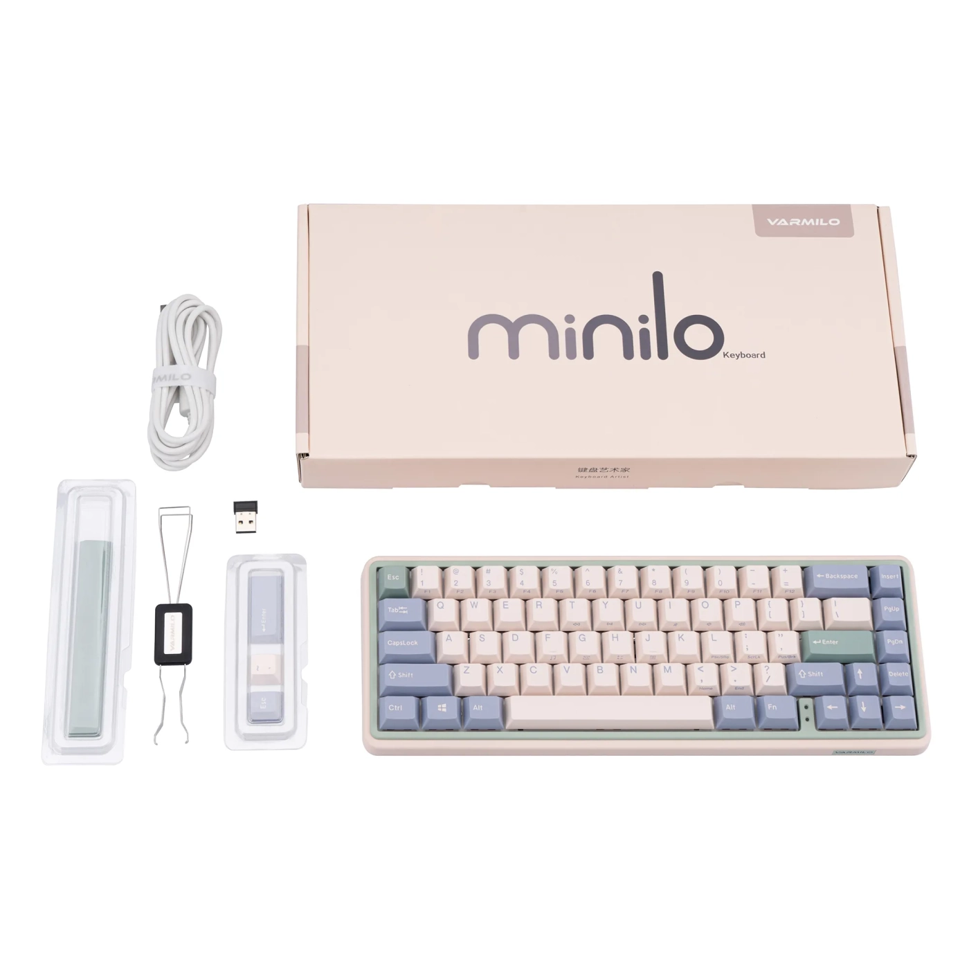 Купить Клавиатура Varmilo Minilo HOT-SWAP VXT67 Eucalyptus Gateron G Pro 2.0 Brown EN (A42A046E3A5A01A039) - фото 12