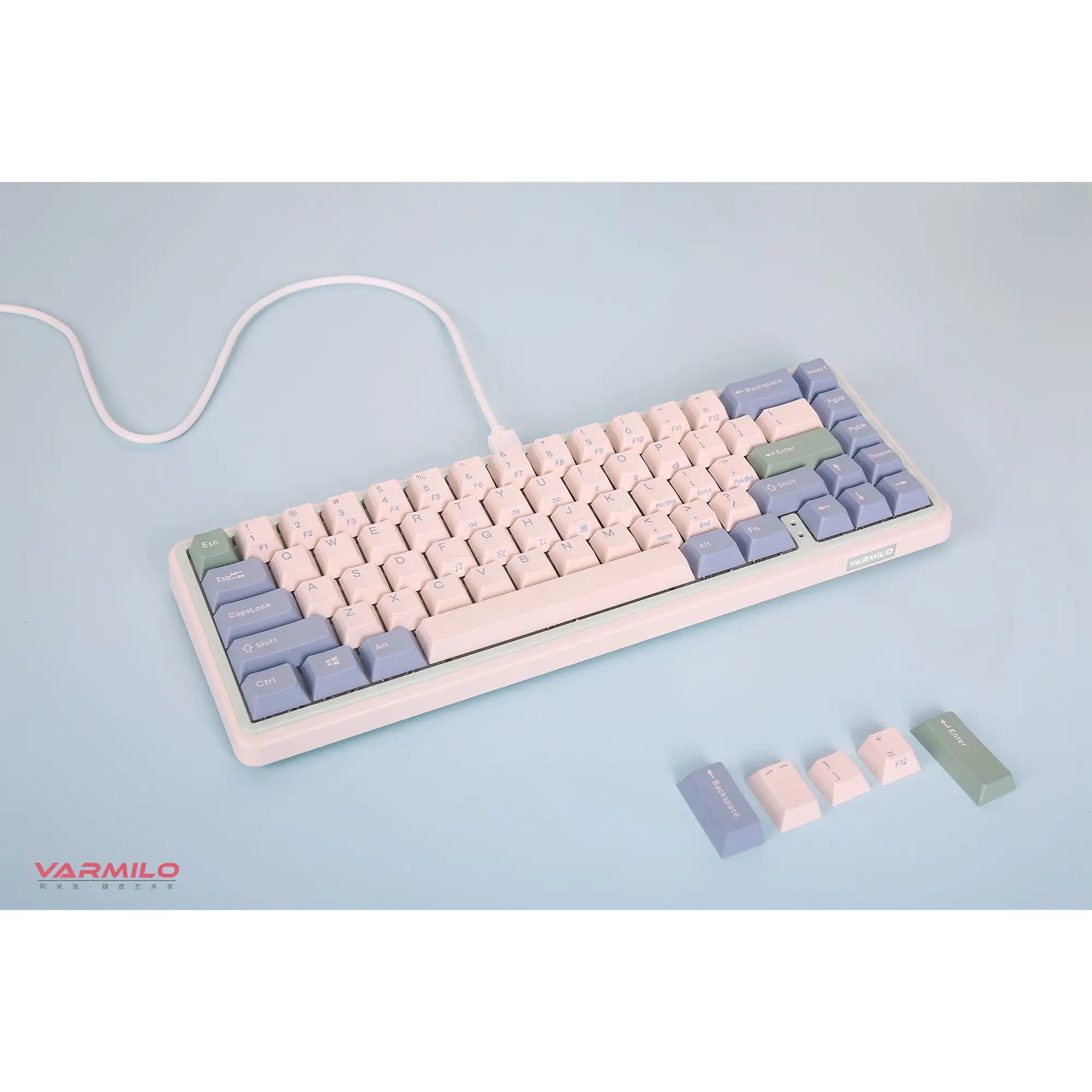 Купить Клавиатура Varmilo Minilo HOT-SWAP VXT67 Eucalyptus Kailh Prestige Light EN (A42A046F6A5A01A039) - фото 10