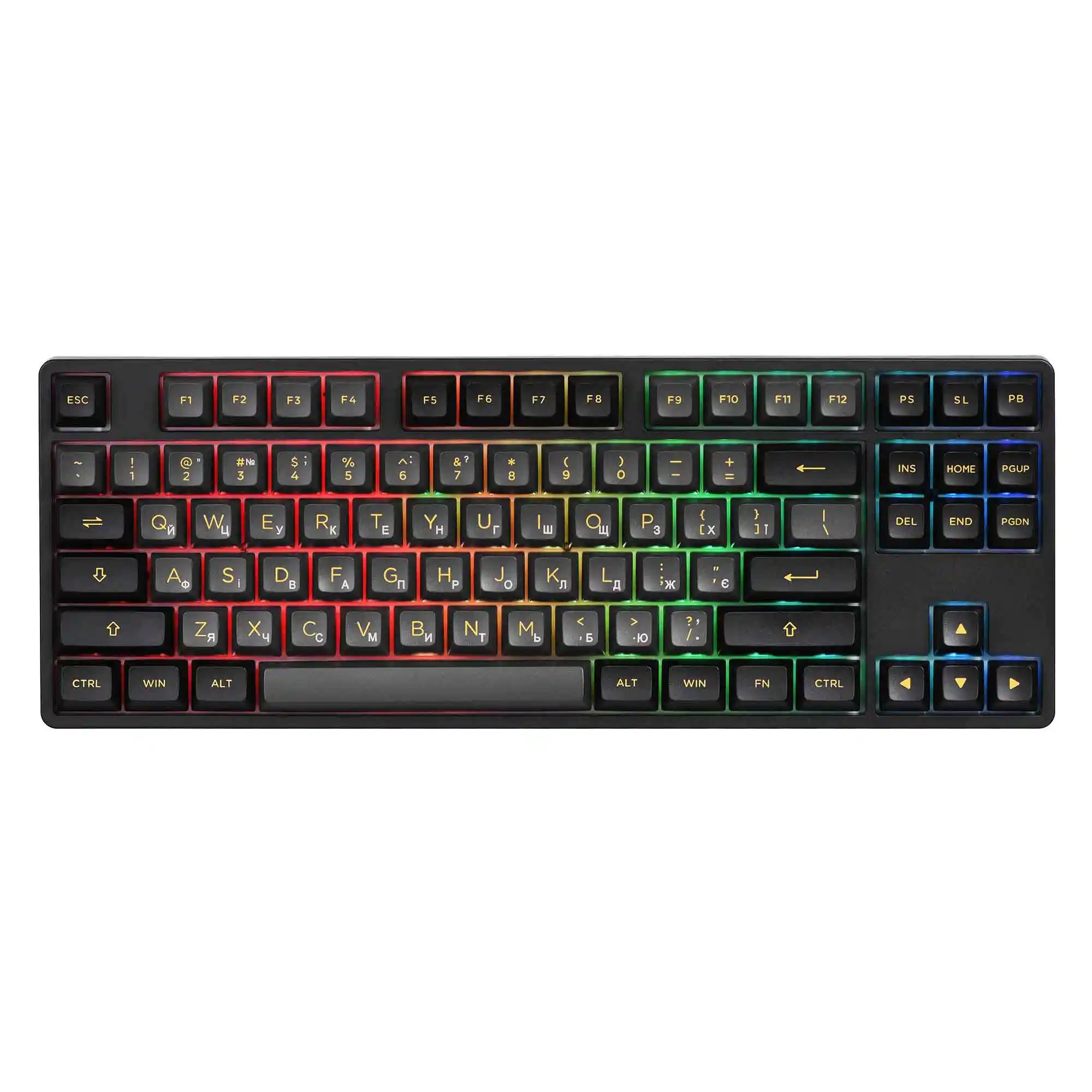 Купить Клавиатура Akko 5087B Plus Black/Gold Jelly Pink RGB (6925758624206) - фото 1