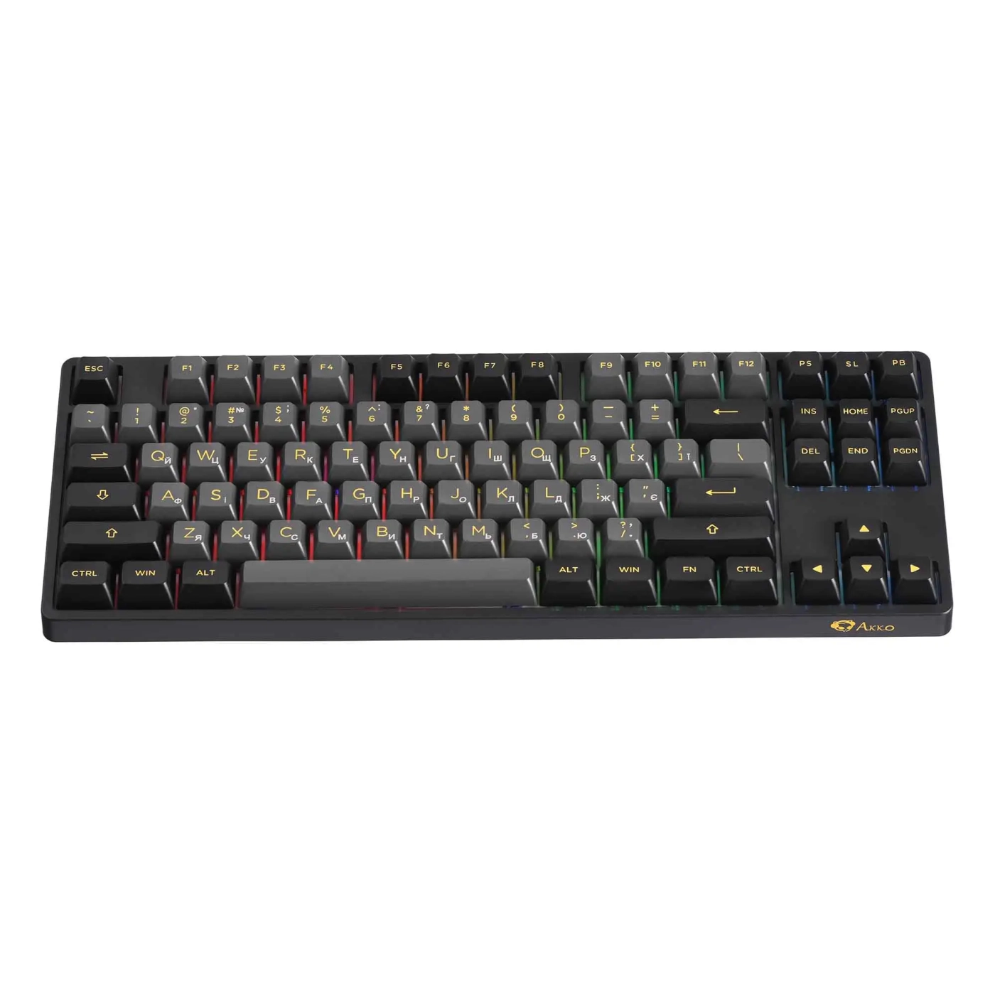 Купить Клавиатура Akko 5087B Plus Black/Gold Jelly Pink RGB (6925758624206) - фото 2