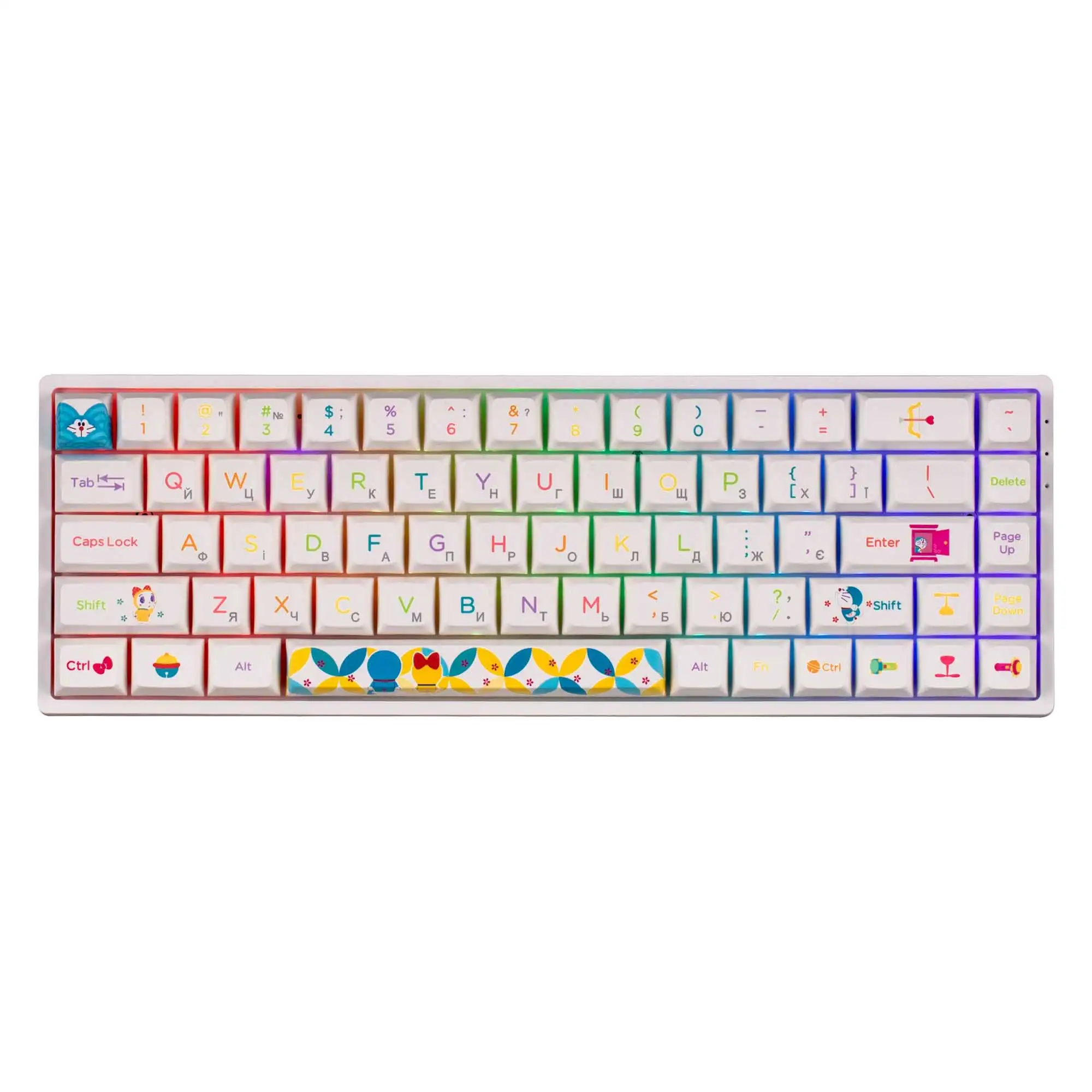 Купить Клавиатура Akko 3068B Doraemon Rainbow CS Jelly Pink (6925758617383) - фото 1