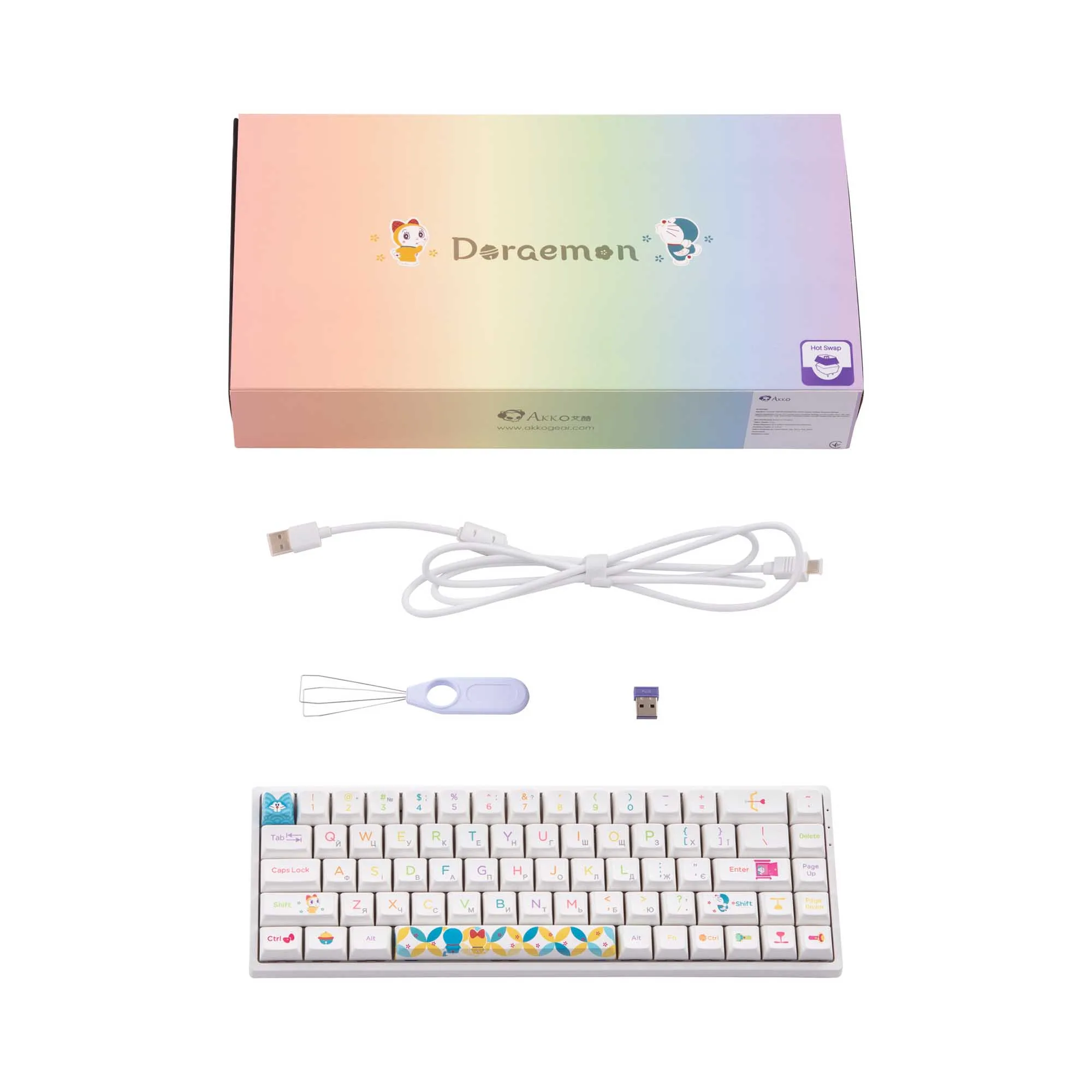 Купить Клавиатура Akko 3068B Doraemon Rainbow CS Jelly Pink (6925758617383) - фото 10