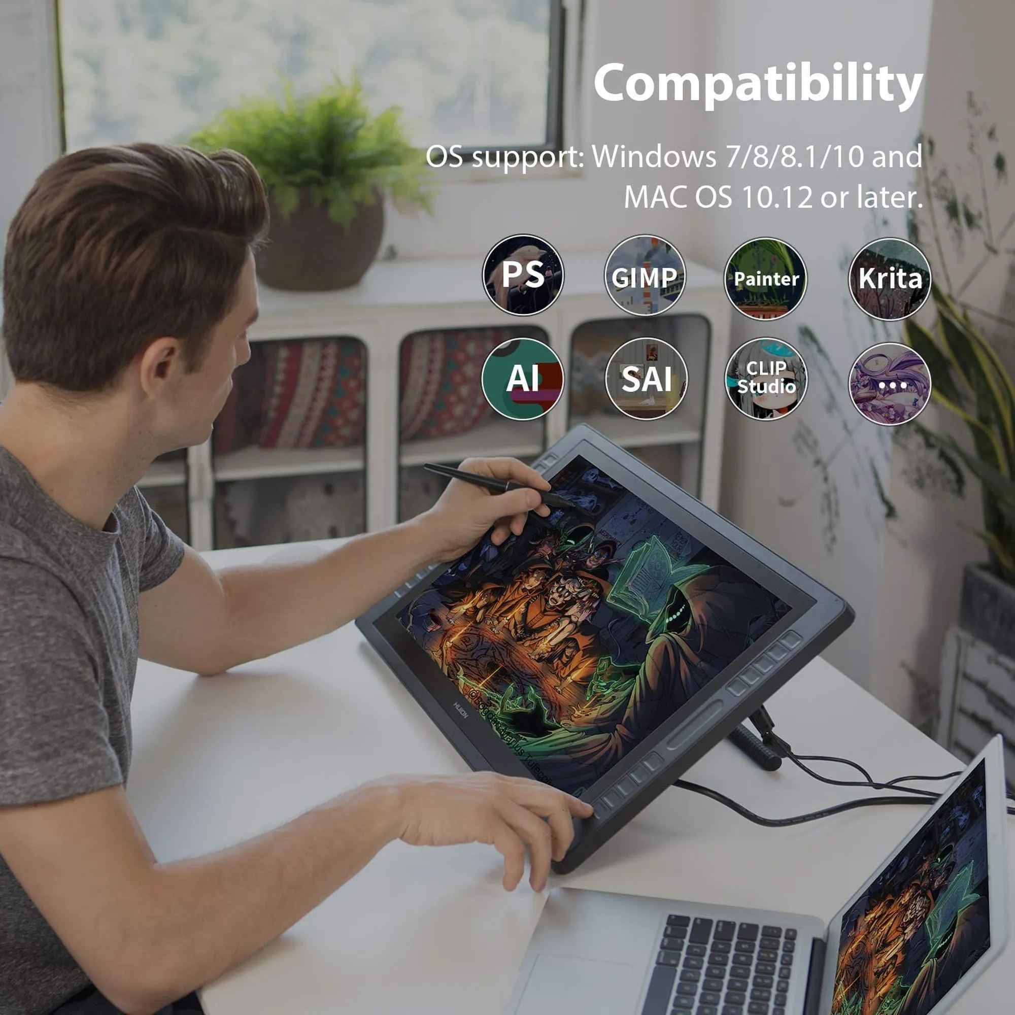 Купить Графический монитор Huion Kamvas Pro 20 2019 GT1901 - фото 8