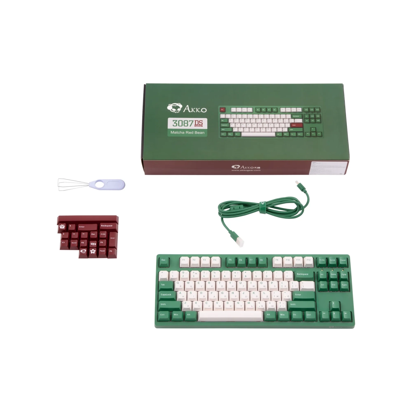 Купить Клавиатура AKKO 3087 Matcha Red Bean Cherry MX Red RU Green (A3087_MA_CR) - фото 9