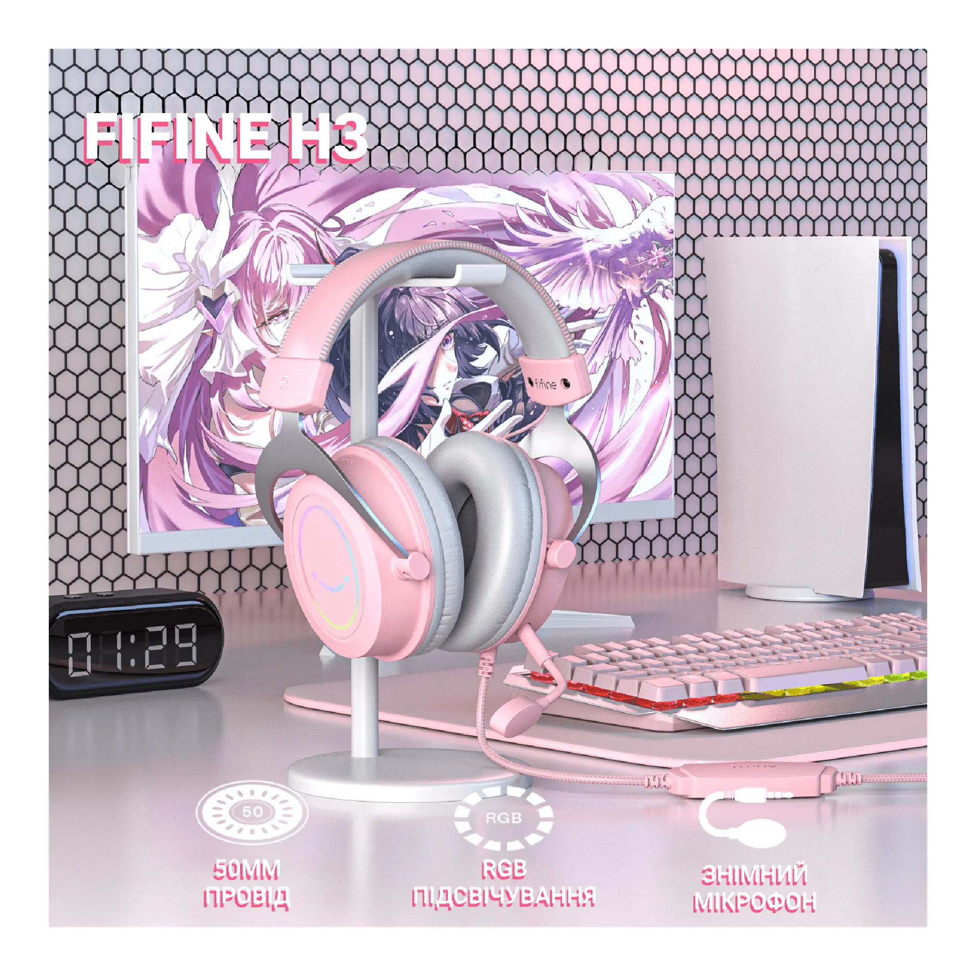 Купити Навушники Fifine H3P RGB Pink - фото 4