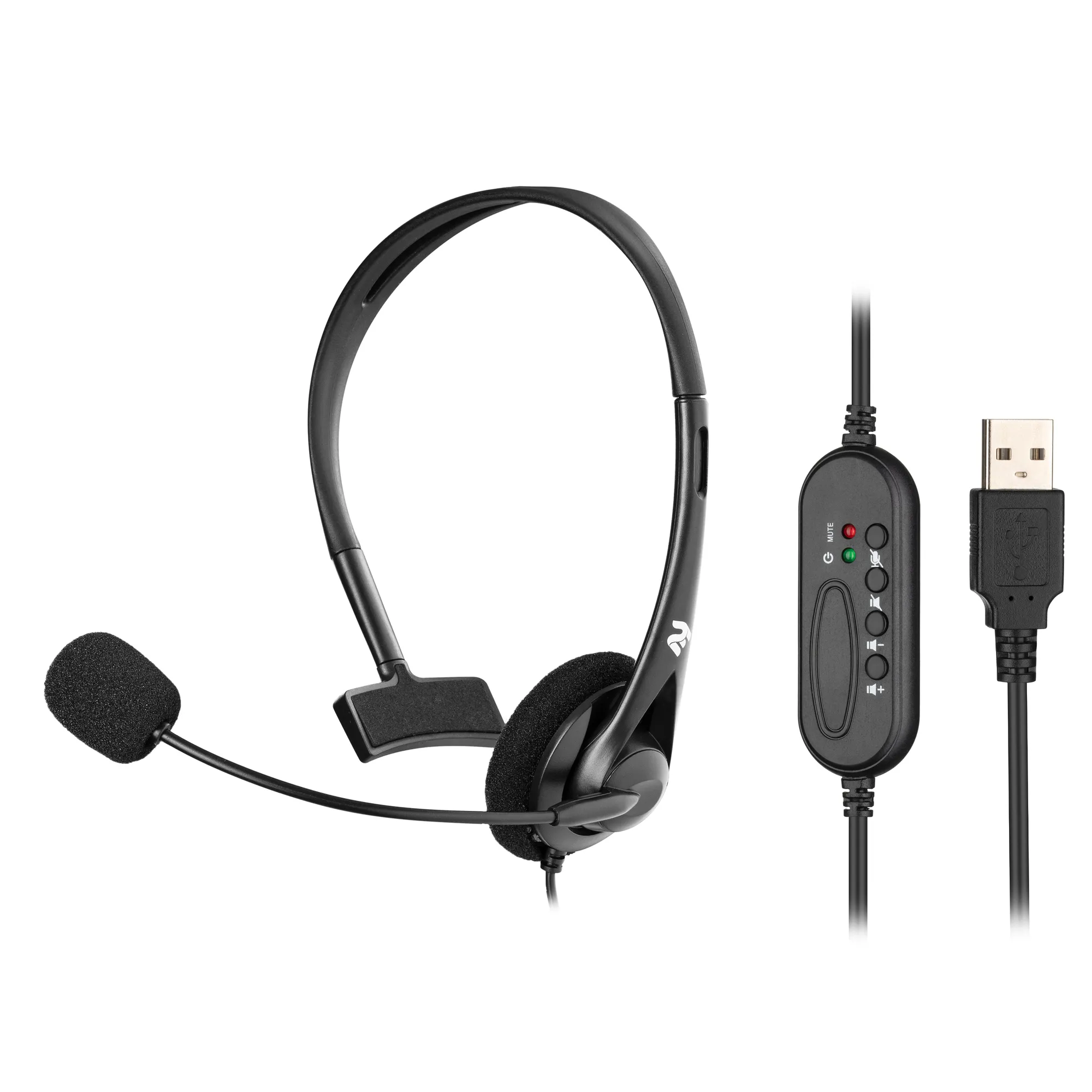 Купить Наушники 2E CH11 Mono USB Black (2E-CH11MU) - фото 1