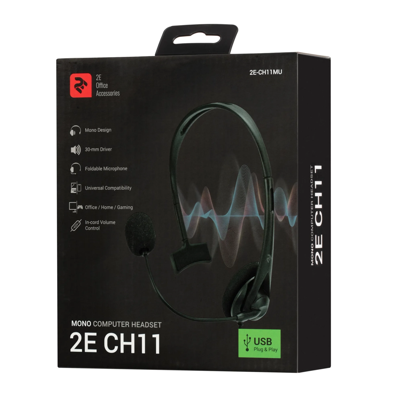 Купить Наушники 2E CH11 Mono USB Black (2E-CH11MU) - фото 7