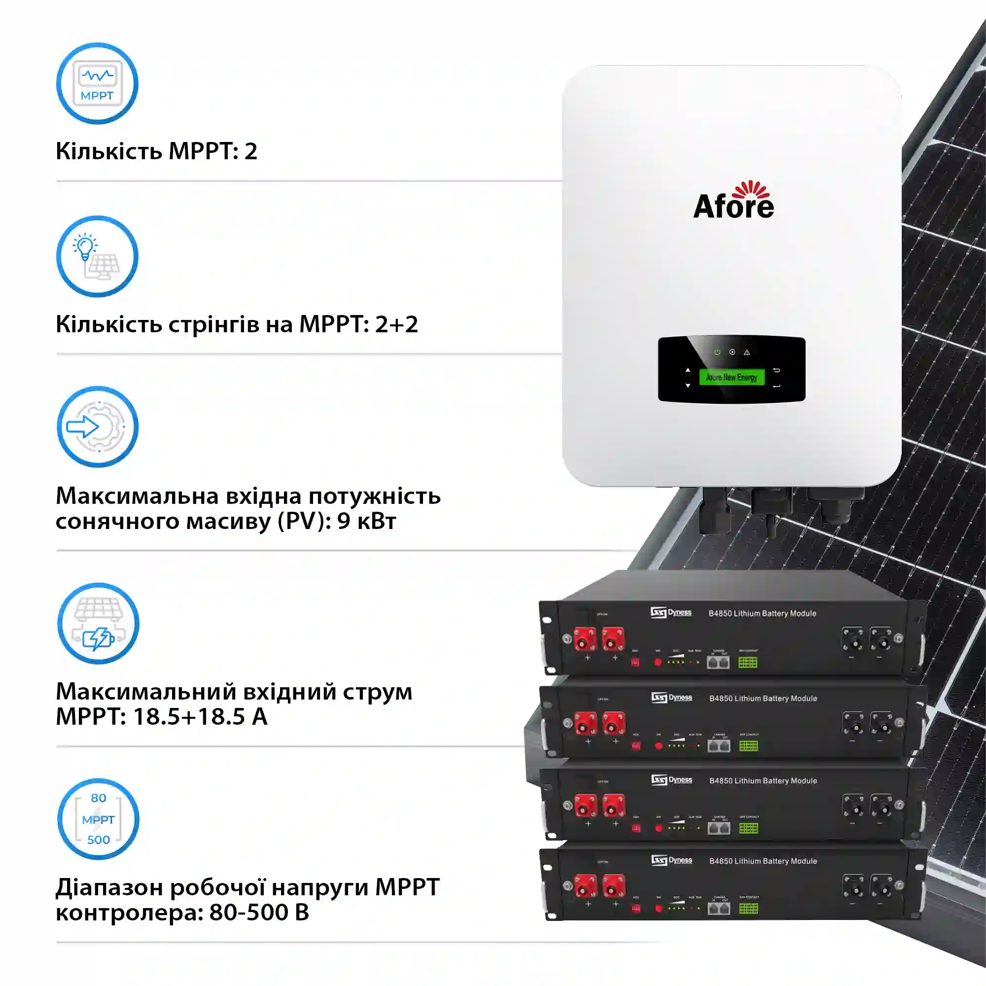 Купить Система хранения энергии Afore AF6K-SLP-4DY9.6K-LFP 6kW 9.6kWh 4BAT LiFePO4 6000 циклов - фото 3