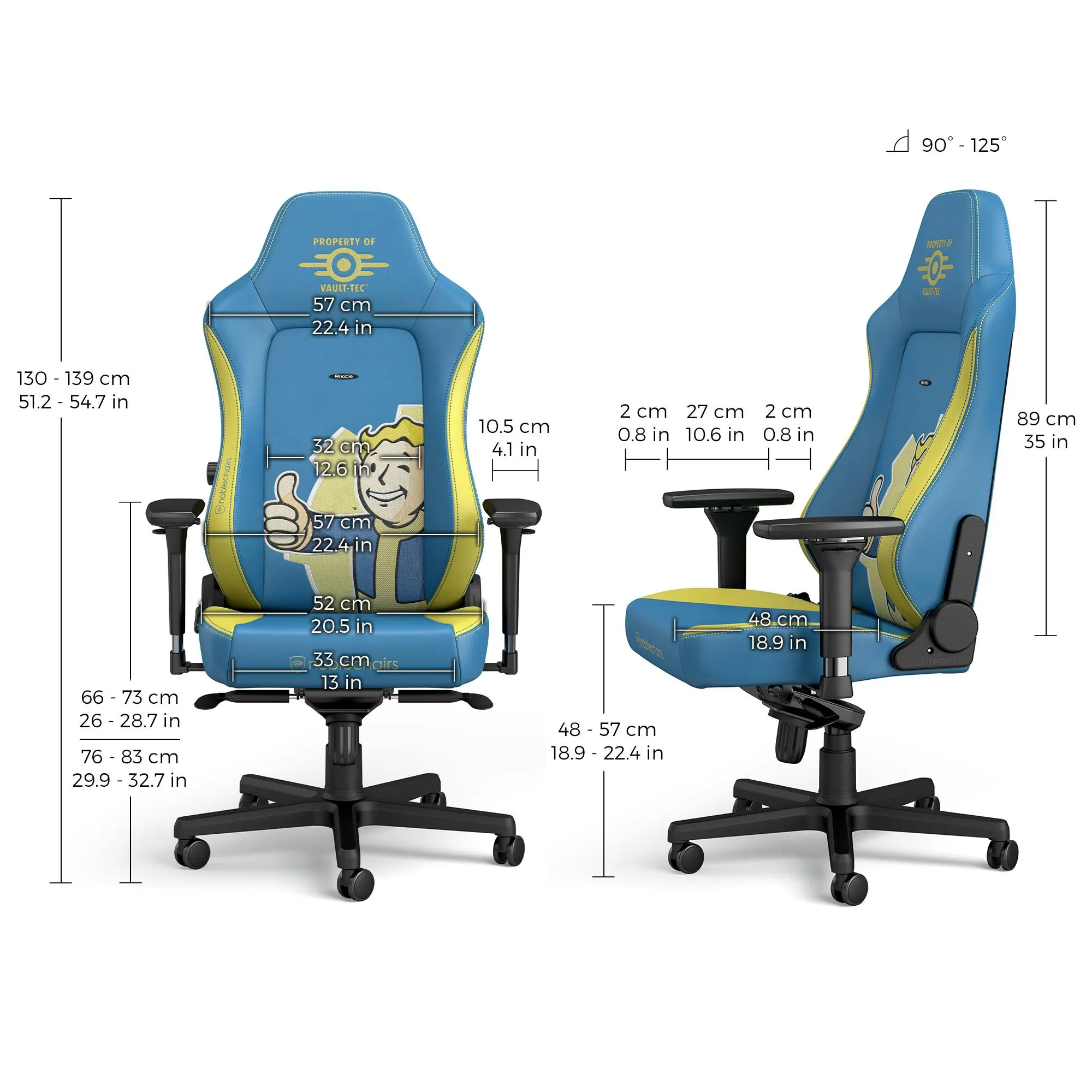 Купить Кресло для геймеров Noblechairs Hero Series Fallout Vault Tec Edition (NBL-HRO-PU-FVT) - фото 8